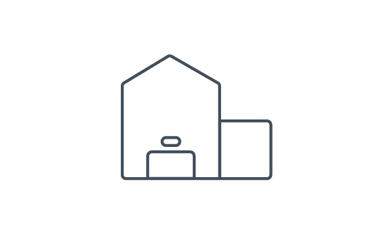 Forge Brand Guardians, with a flexible team for your business. Line drawing of a barn with a silo nearby, all depicted in outline style.