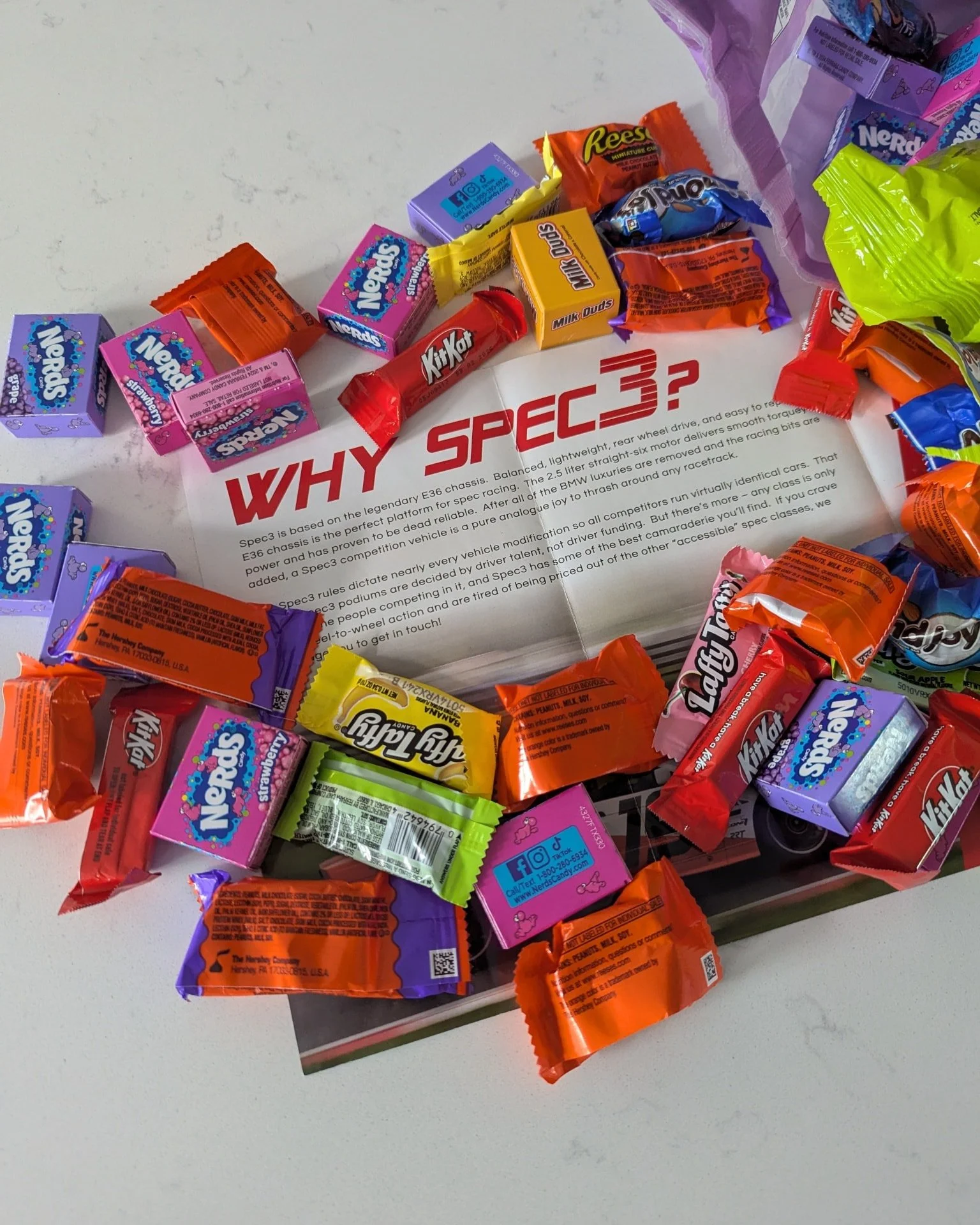 PLEASE check your kid's candy this year. Someone put a Spec3 pamphlet in ours and now our kid wants to race competitively at a low cost.