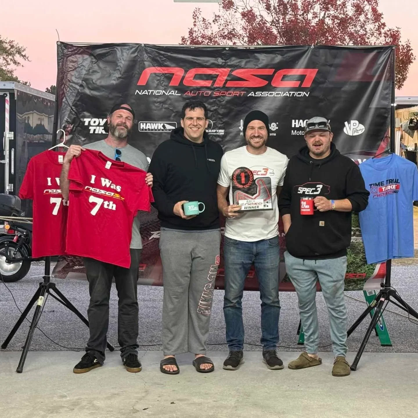 Your race 1 podium from CMP featuring @kiwi325i snagging the coveted &quot;I was 7th&quot; shirt in his debut race

More racing tomorrow! 

#bmw #e36 #racing #spec3 #nasaSpec3