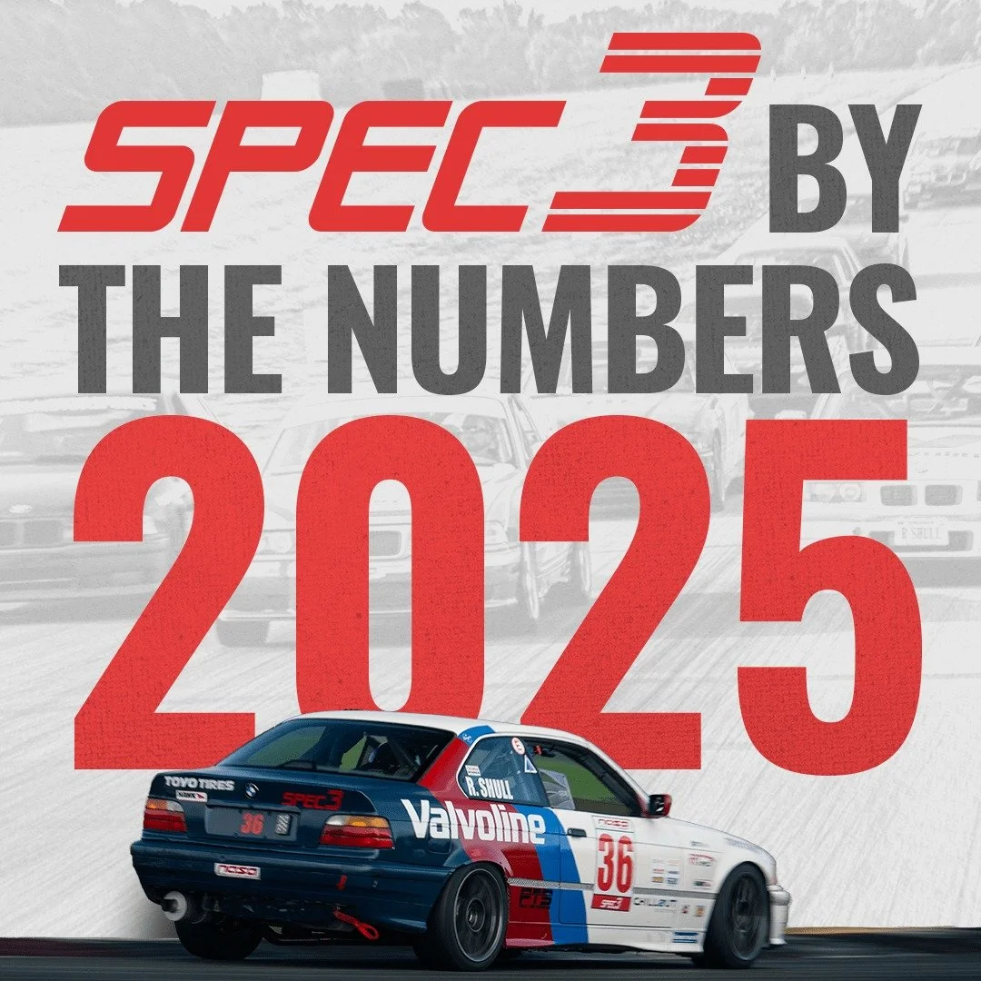 Another amazing year for Spec3. In a tough environment, this class thrives! More racers, races, and cars every year for 5 years! The best time to start your Spec3 build was yesterday. The next best time is today. Jump in with us and have some fun.

w