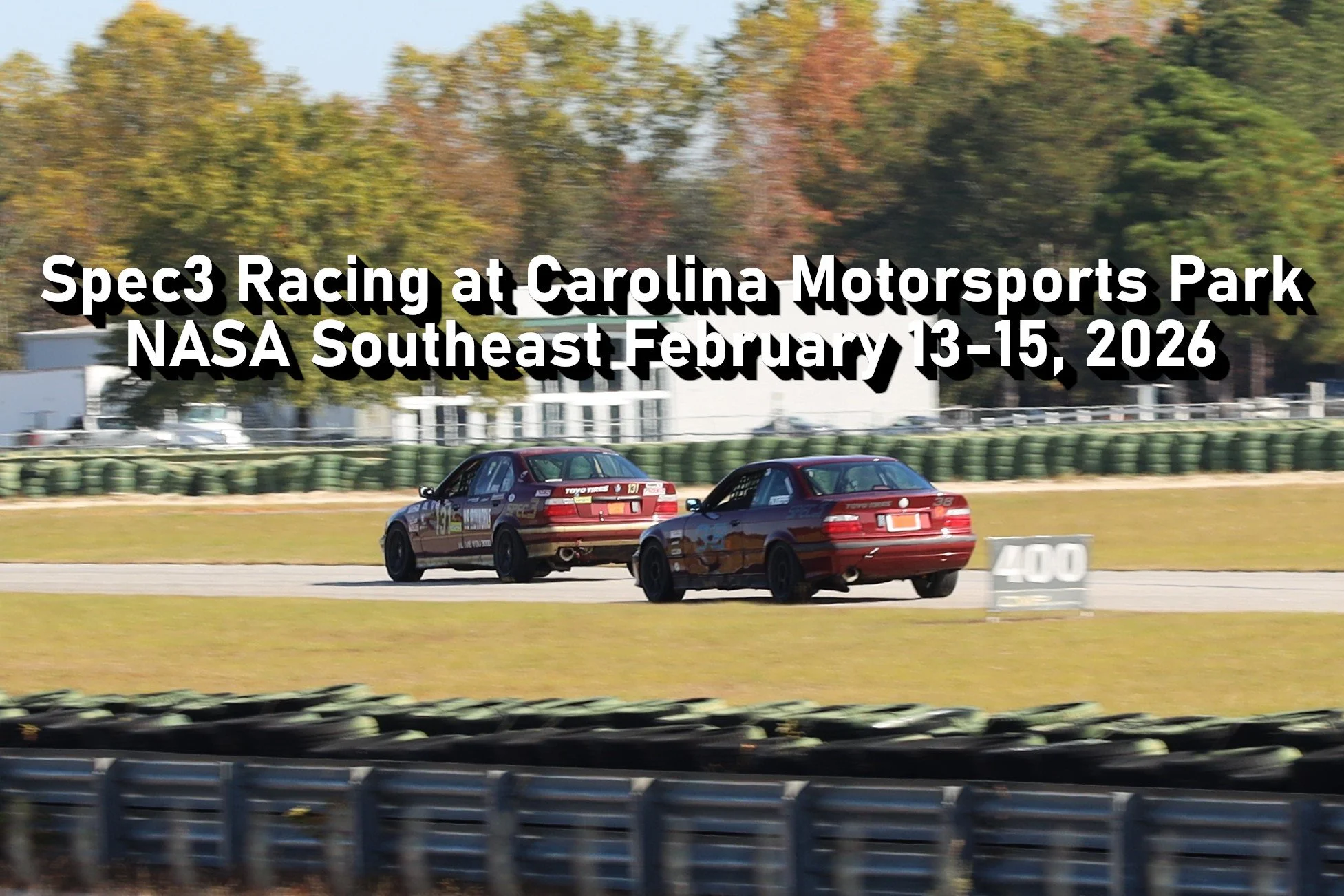 Attention race fans! From now until November, there will be Spec3 racing on average, about every 10 days! The off season is over!