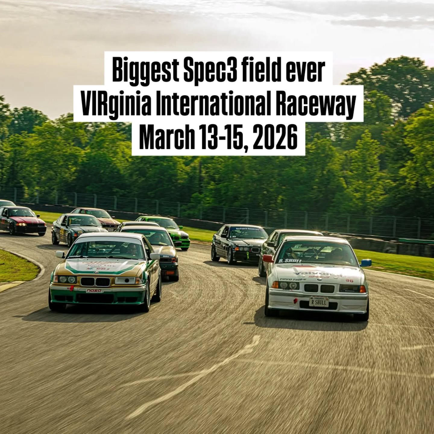 Don't miss this! NASA @nasamidatlantic and @nasa.southeast racers square off at a high profile track. 

#bmw #e36 #racing #spec3

📸 @politipixels