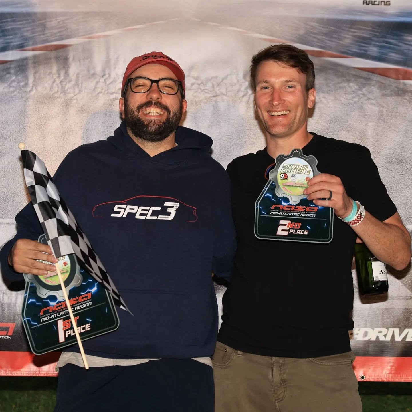 Your Spec3 Mid Atlantic podium from Summit Point Motorsports park with @nasamidatlantic 

🏆 @taylorgoesfast
🥈 @19spec3
🥉 @ross.shull.racing (not pictured) 

2 more races today. Watch live on our Facebook page!