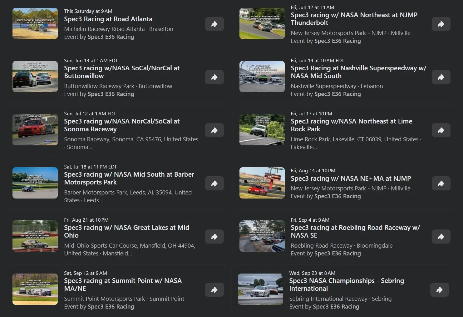Where is Spec3 racing next? It's easy to see on our facebook page!

https://www.facebook.com/Spec3Racing/events

#bmw #e36 #racing #spec3 #motorsports