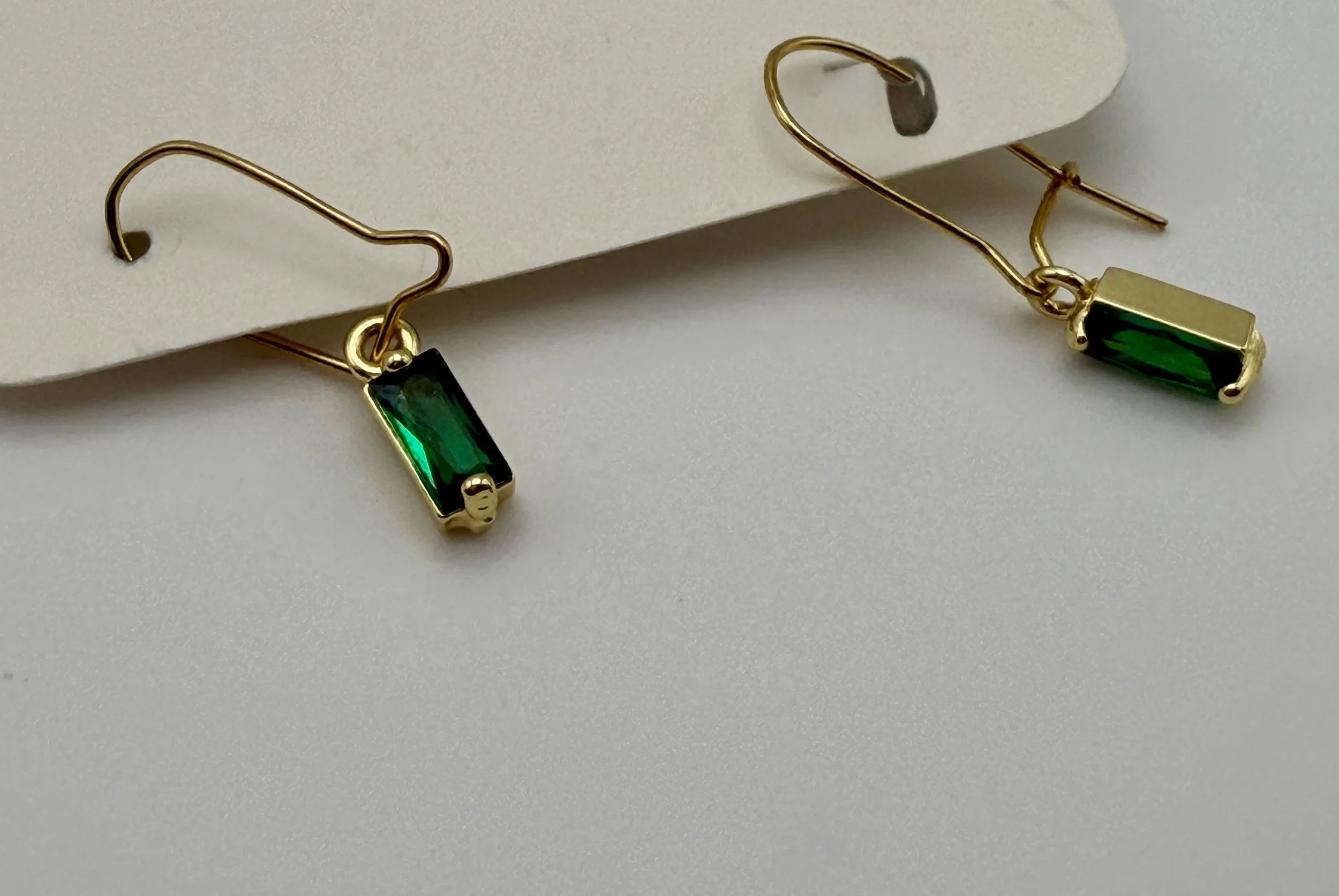 Baguette Gem Dangle Earrings