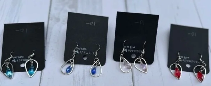 Open Teardrop Crystal Earrings