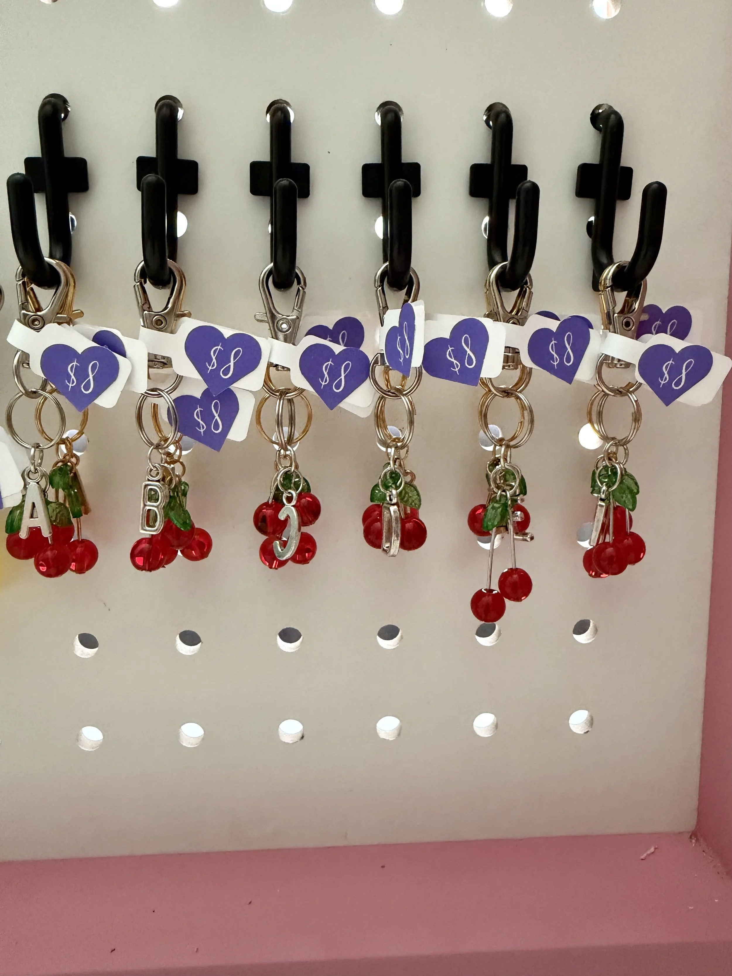 Cherry Initial Bag Charm