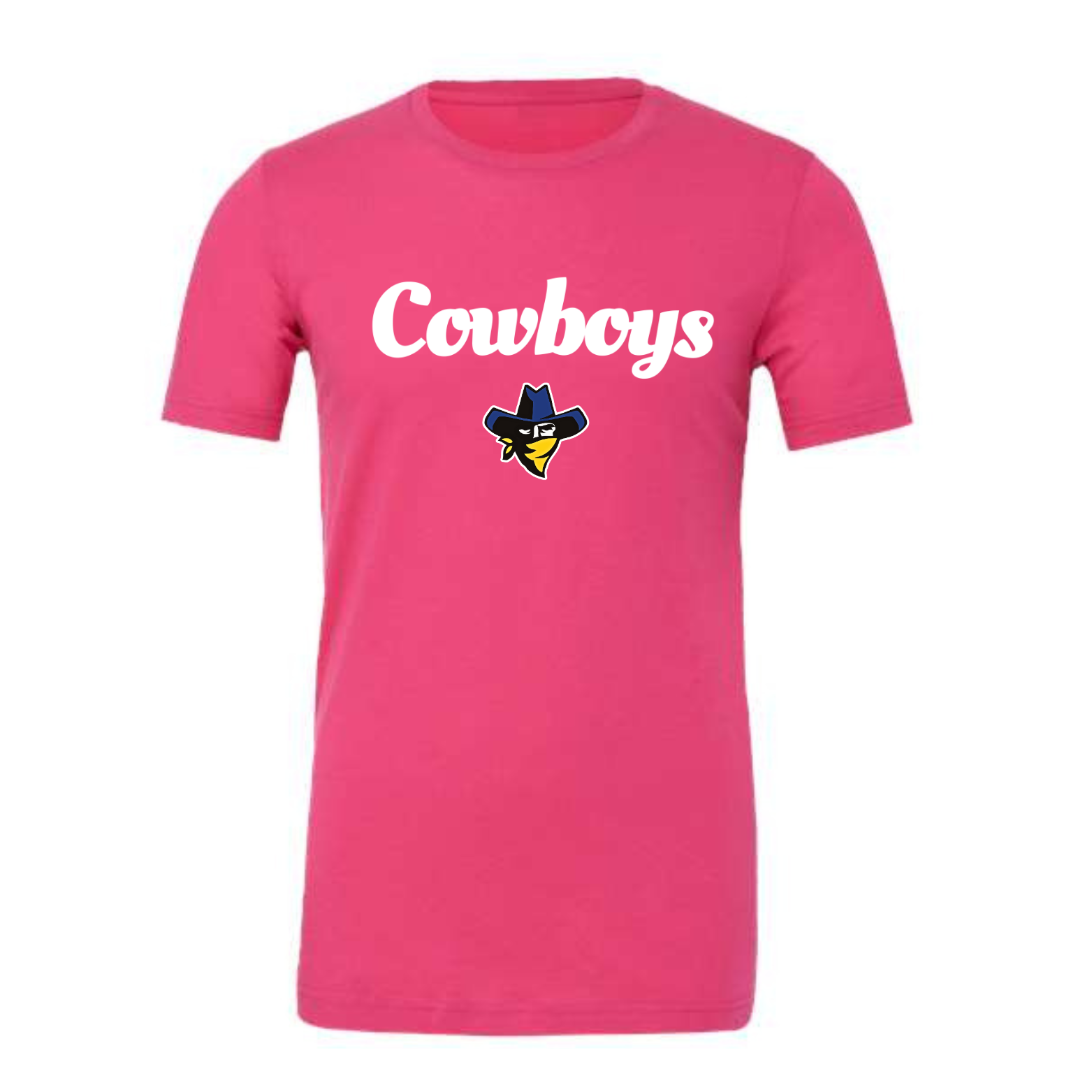 Cowboys Tee with Mascot- Berry Pink