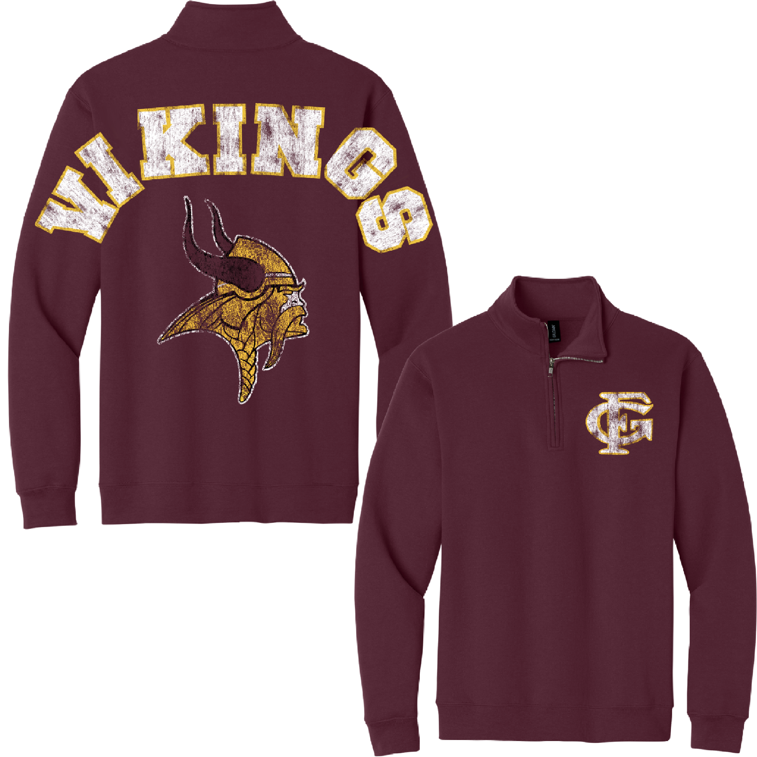 Vikings 1/4 Zip Mascot Sweatshirt