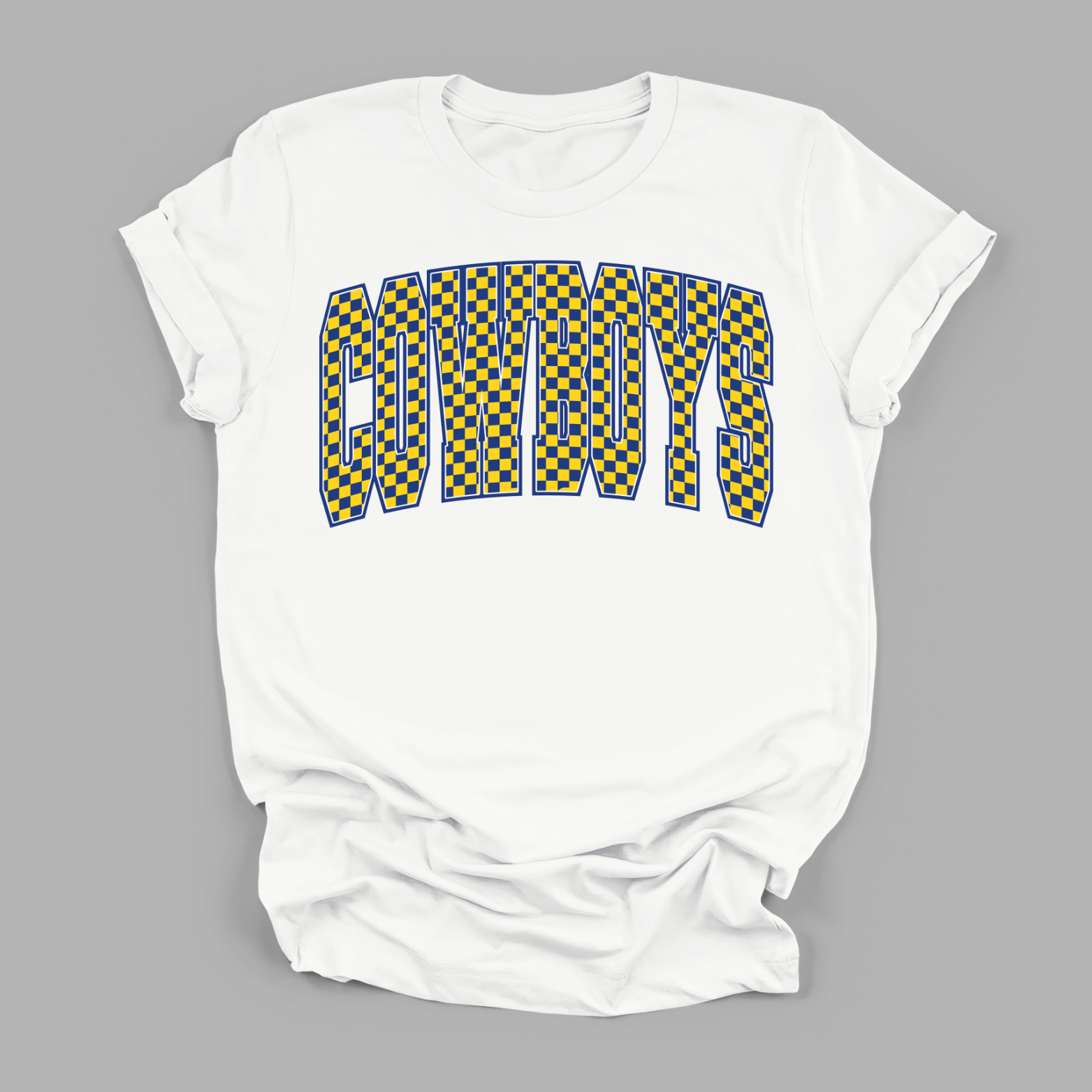 Cowboys Checkered Tee - White