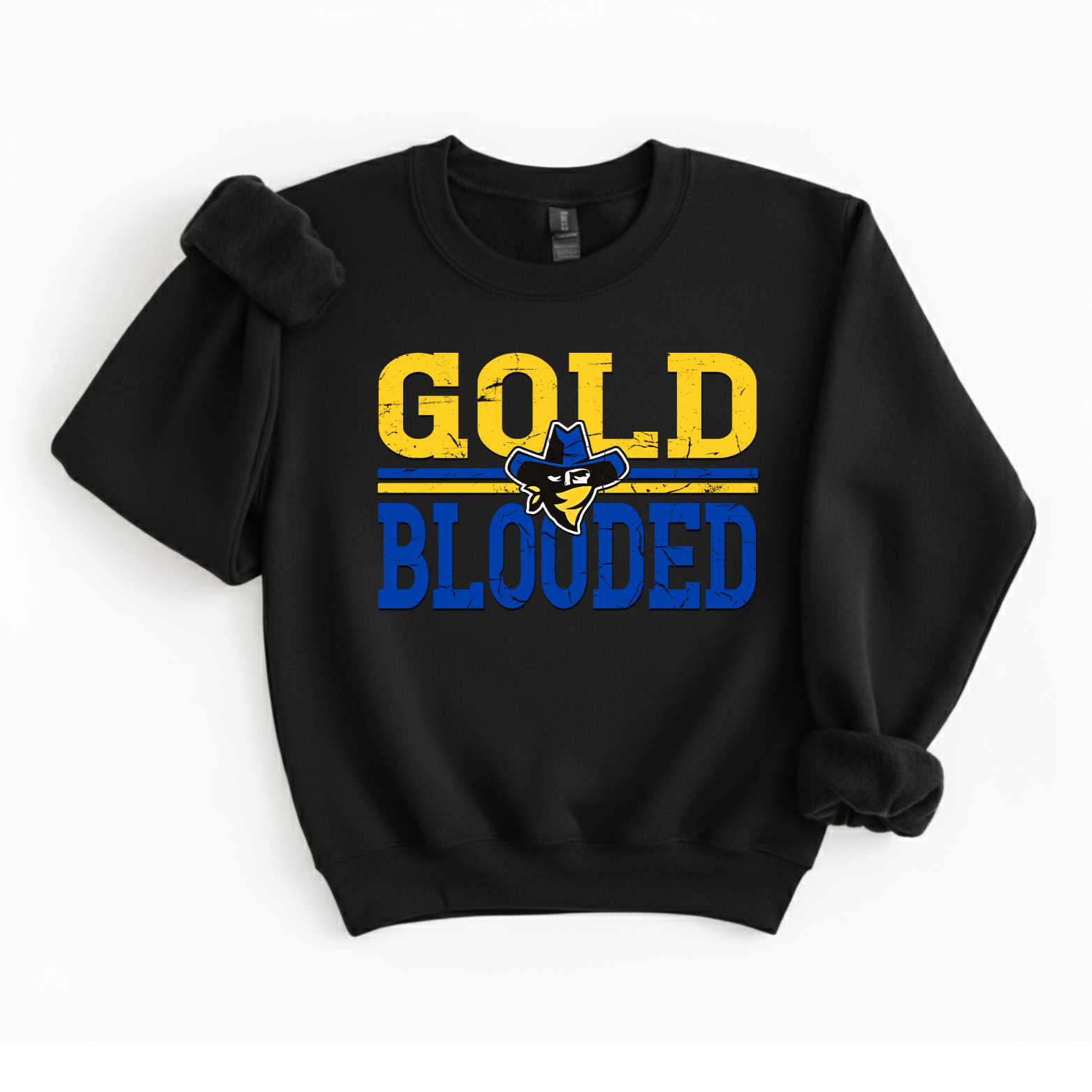 Gold Blooded Crewneck Sweatshirt-Black-Adult