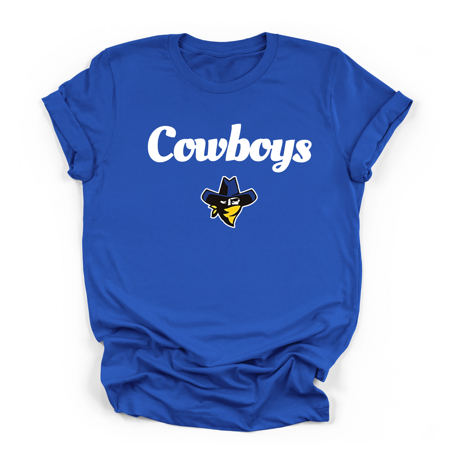 Cowboys Tee with Mascot- Royal