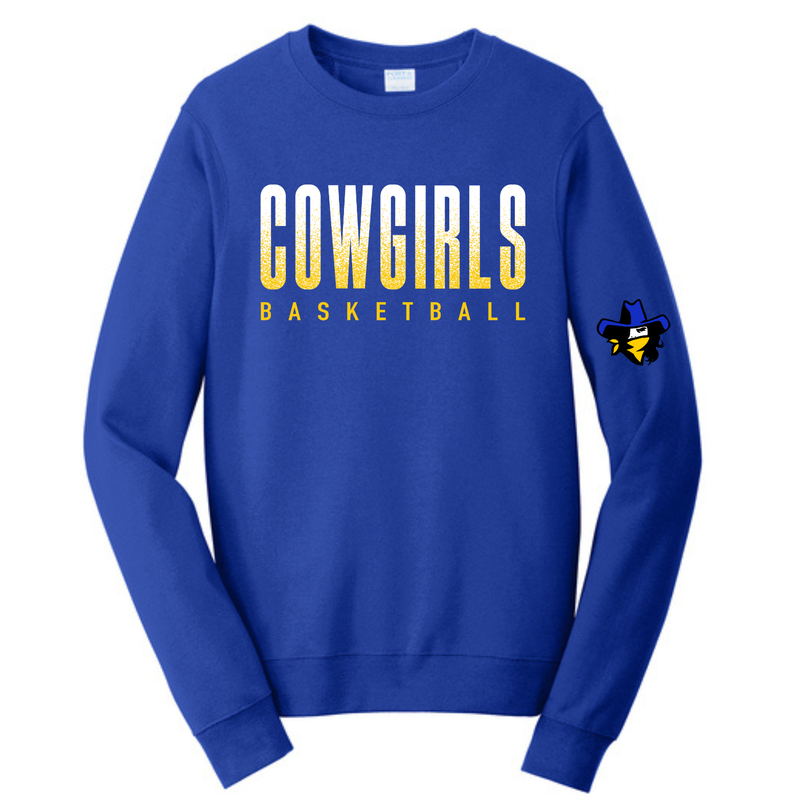 Cowgirls Basketball Crewneck -Mascot Sleeve
