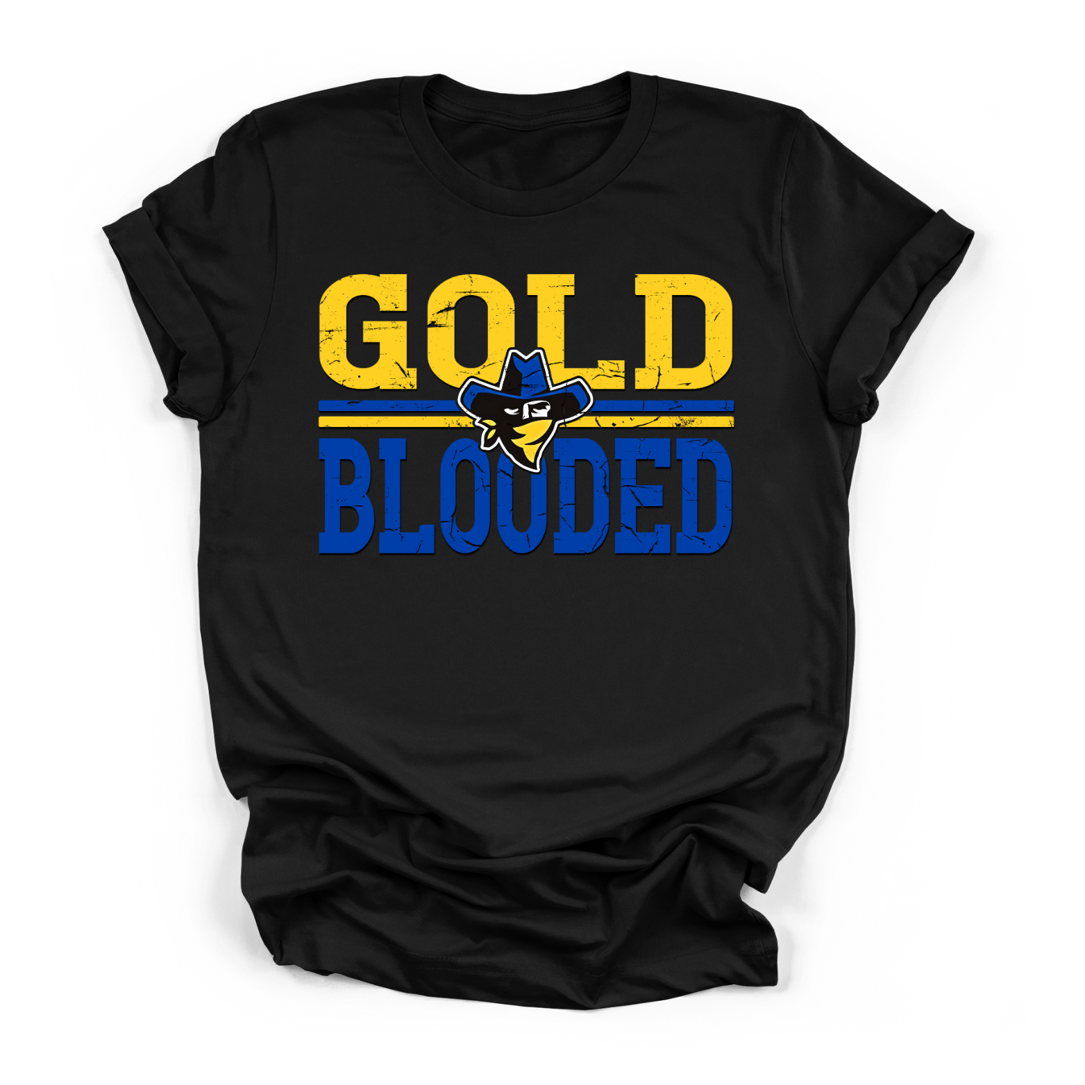 Gold Blooded Cowboy Tee-Black-Adult