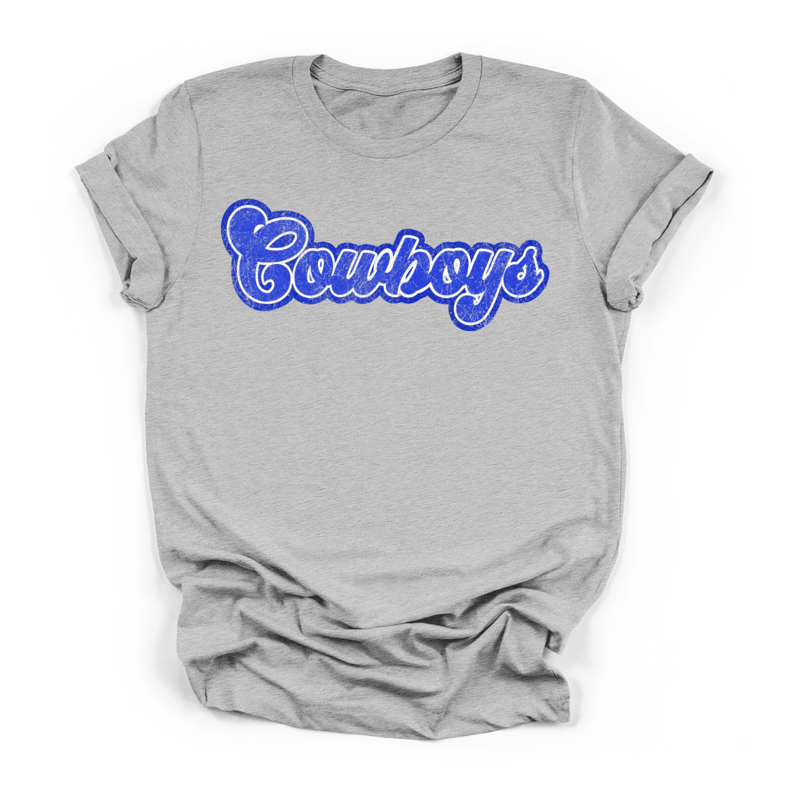 Cowboys Cursive Distressed Tee