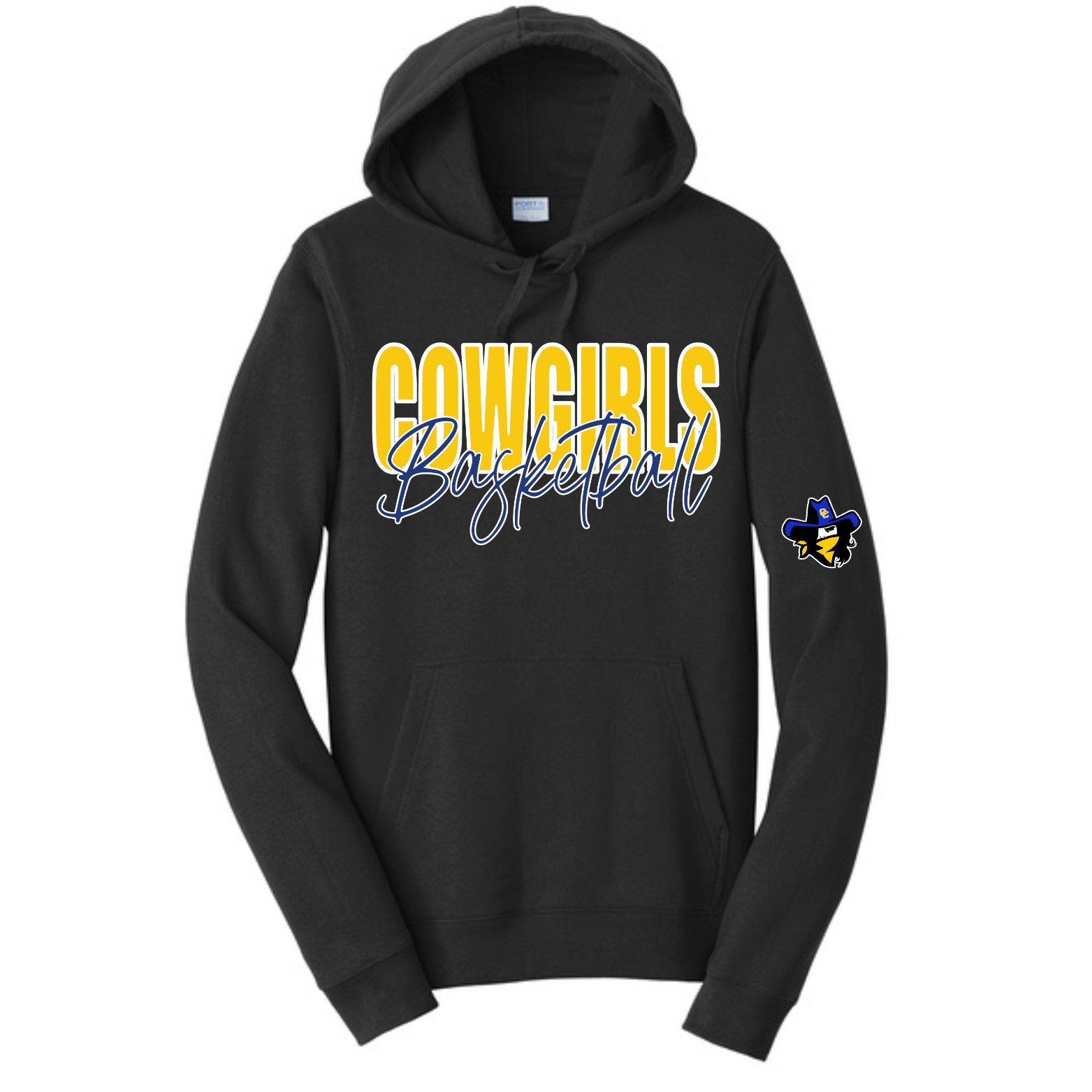 Cowgirls Cursive Hoodie-Mascot Sleeve