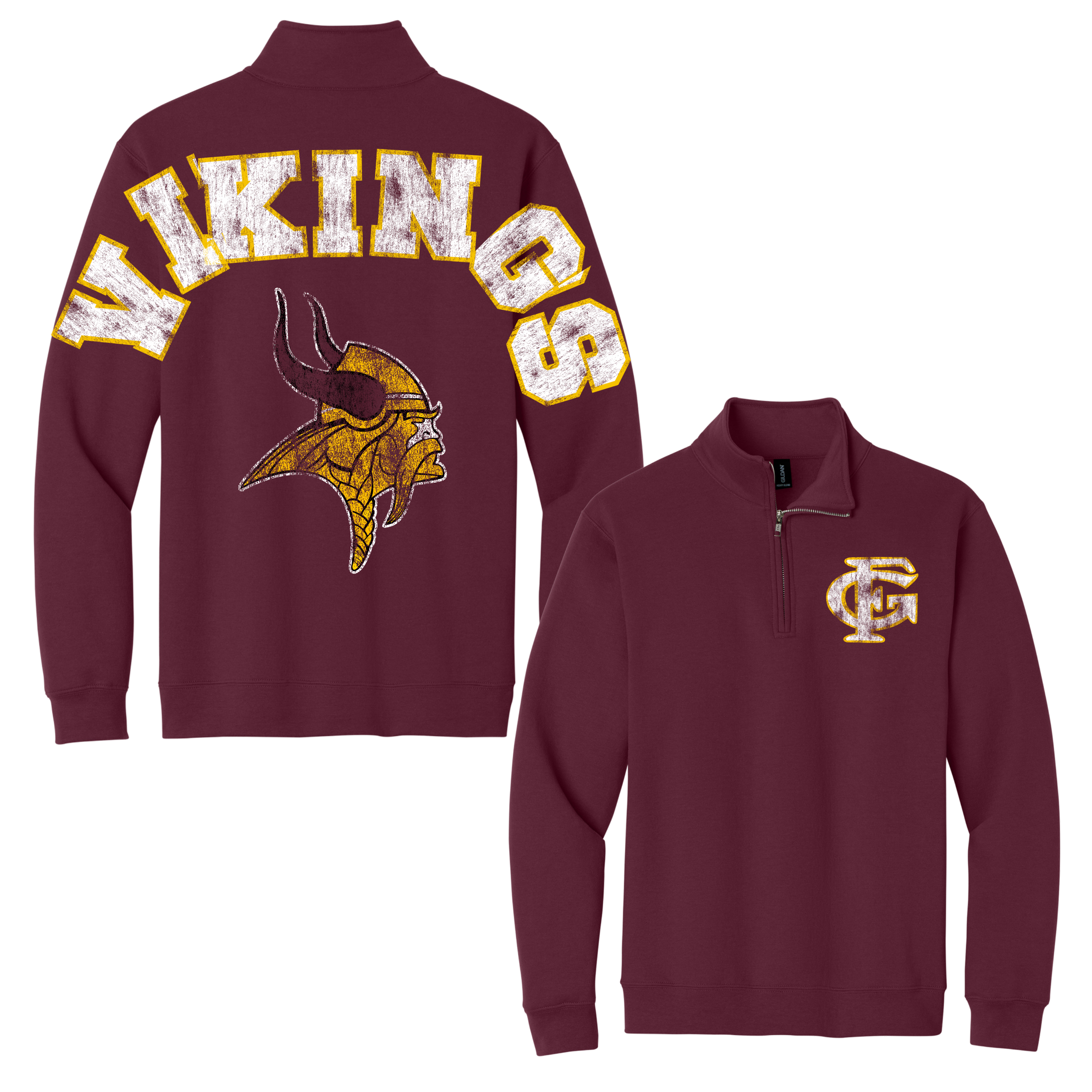 Vikings 1/4 Zip Mascot Sweatshirt