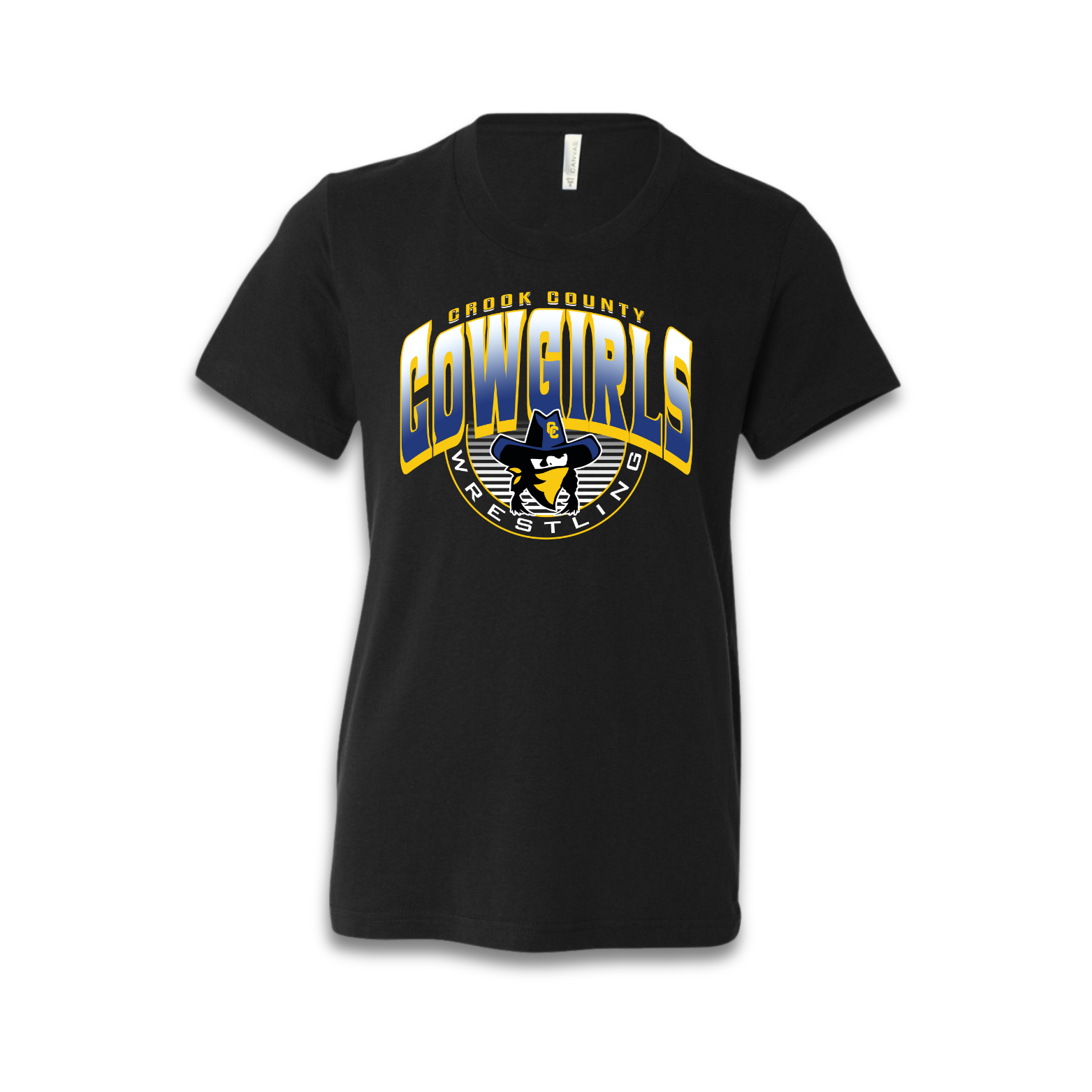 CC Cowgirls Wrestling Ombre Tee-Black-Adult