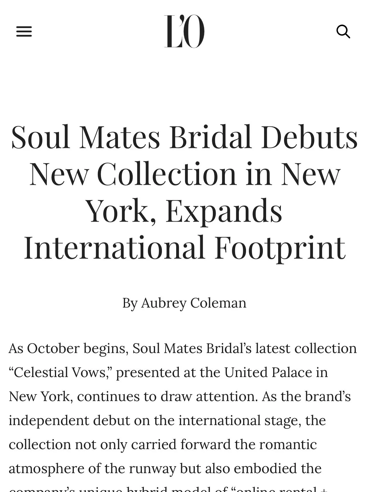 ✨ Soul Mates Bridal featured in L&rsquo;OFFICIEL ✨

From Seattle to New York, Soul Mates Bridal continues to redefine what modern bridal elegance means.

As the only ONESTOP BRIDAL RENTAL brand in Seattle, we bring couture artistry into real life &md