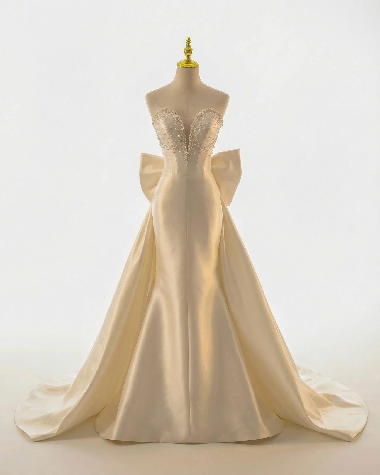 A vow made under a sleepless sky.
Soft light on satin,
pearls like the last stars before morning,
and a bow quietly holding everything together. 

They stay,
soft, steady, and impossible to forget.

V&oelig;u de Nuit Blanche
白夜誓言🤍

Spring 2027
Now u