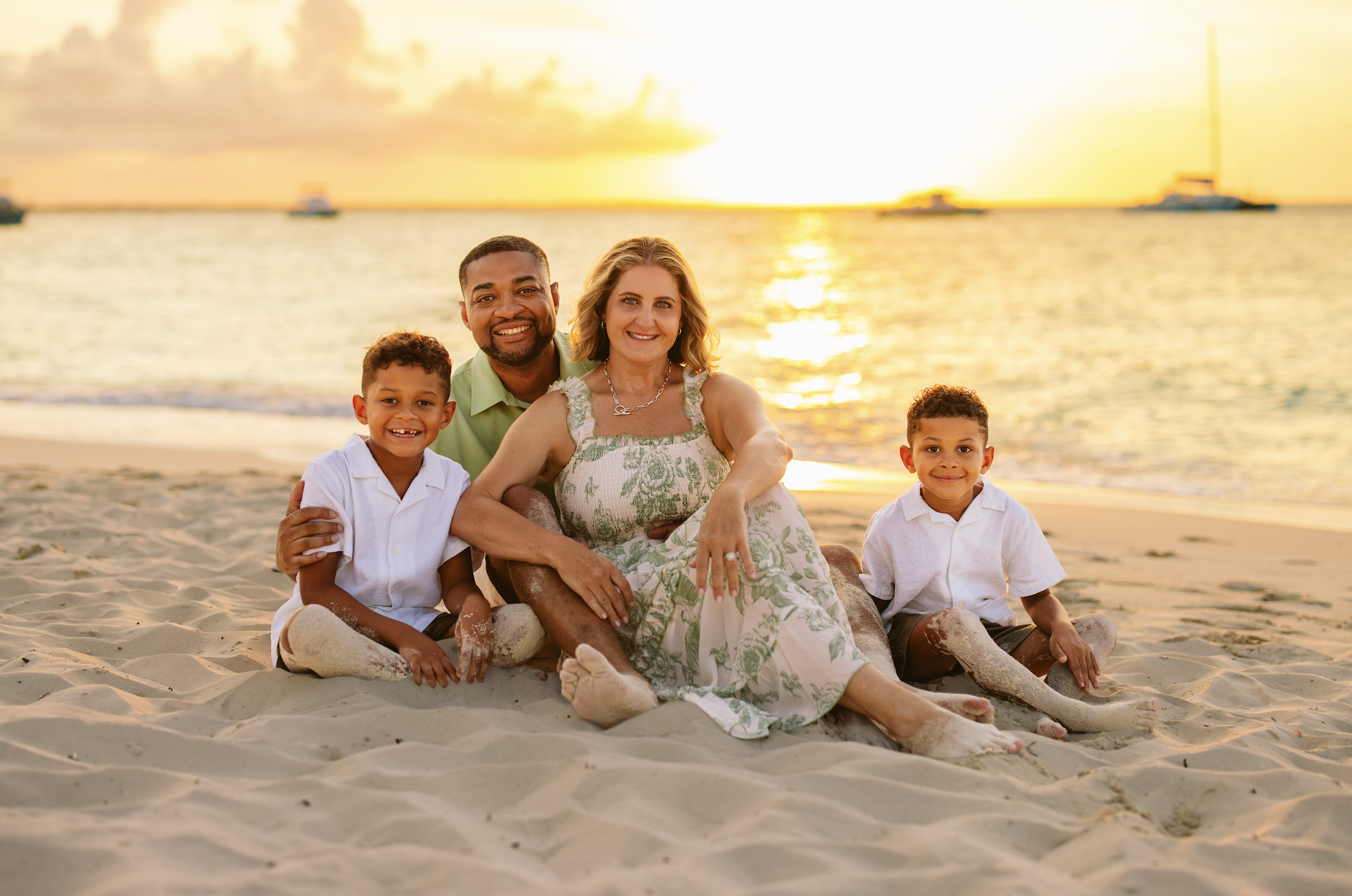 sunset family photos in turks and caicos