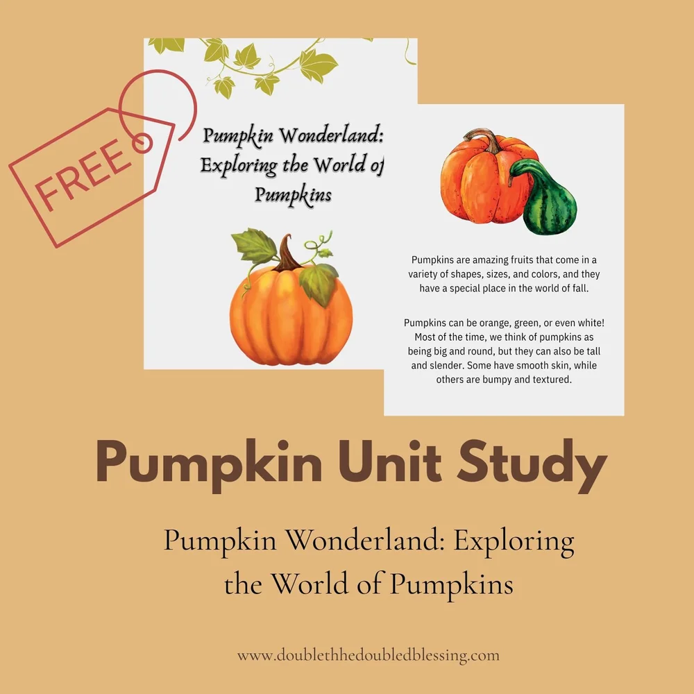 Free Printable Pumpkin Unit Study for Kids 🎃 — Double the Doubled Blessing