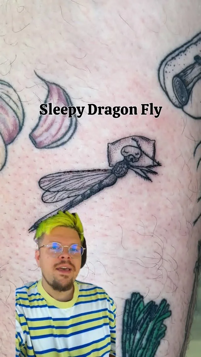 Custom Tattoos like this light up my world. A sleeping dragonfly because you love naps?! Amazing. 💚
I am taking custom proposals for tattoos through my website 🗓️
I’m looking forward to hearing your ideas
Xoxo
Adam
#tattoo #storytime #l
