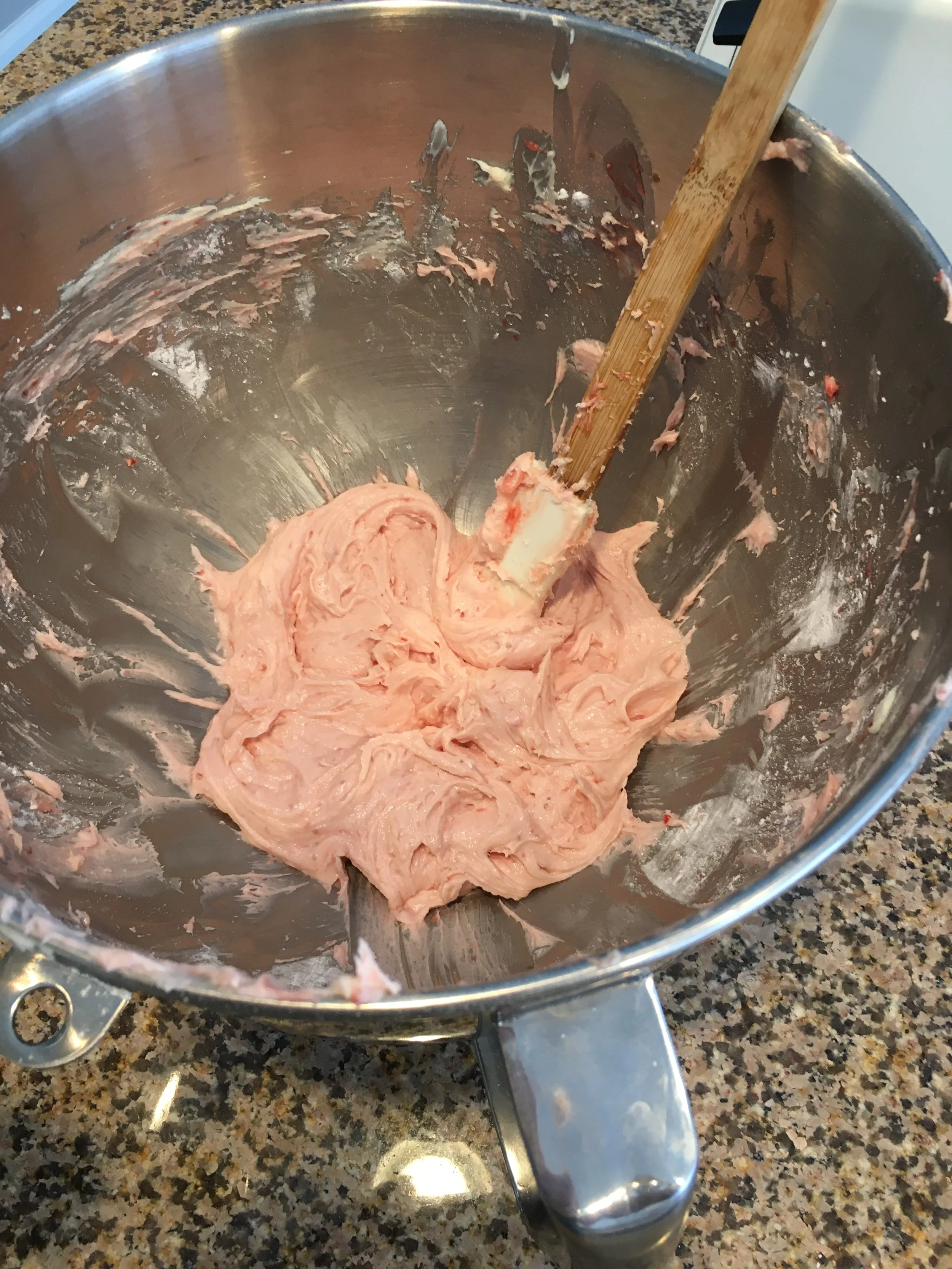 Add the powdered sugar and butter, mix it up, and viola!  Delicious.  