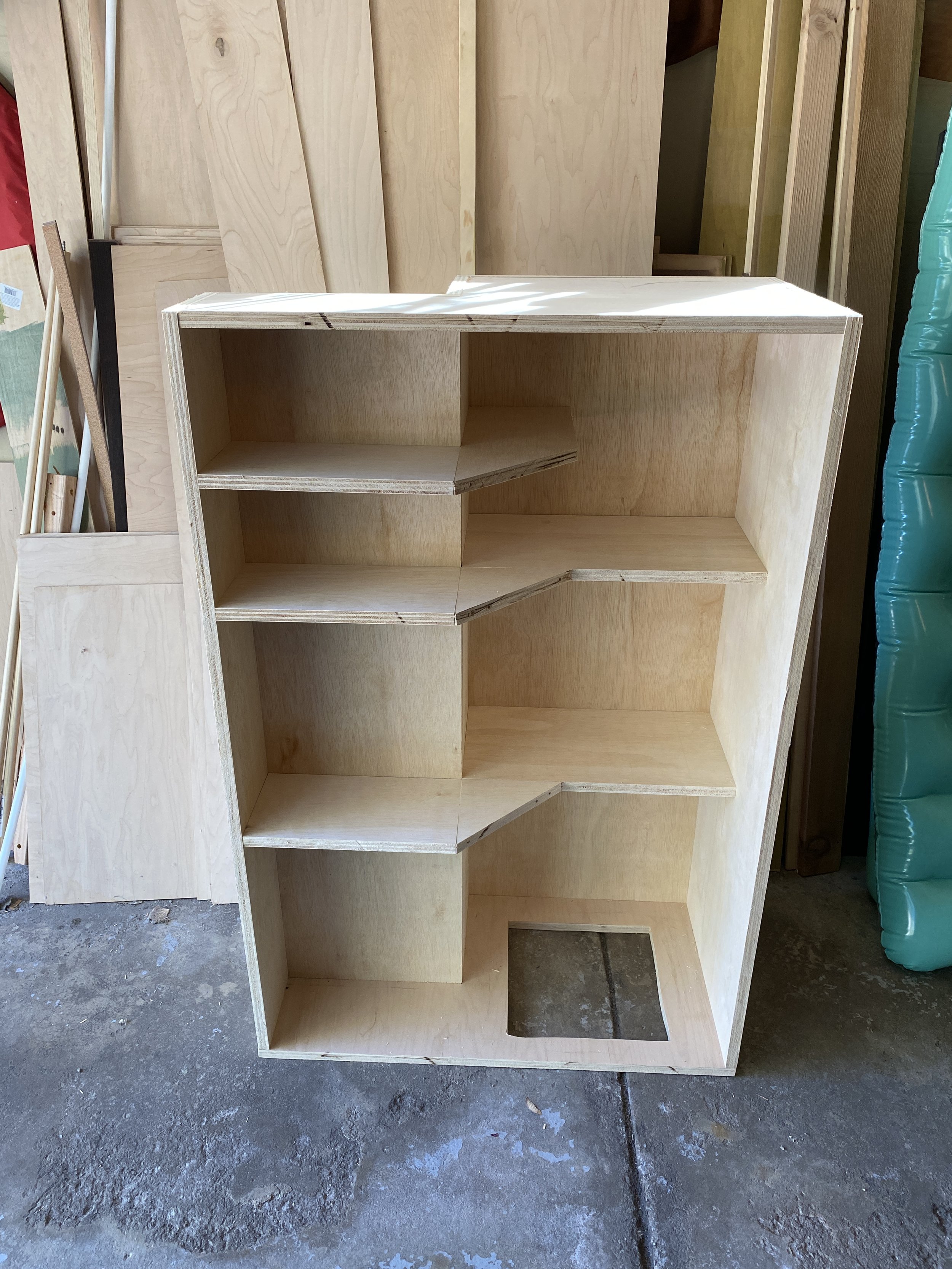 added the shelves...