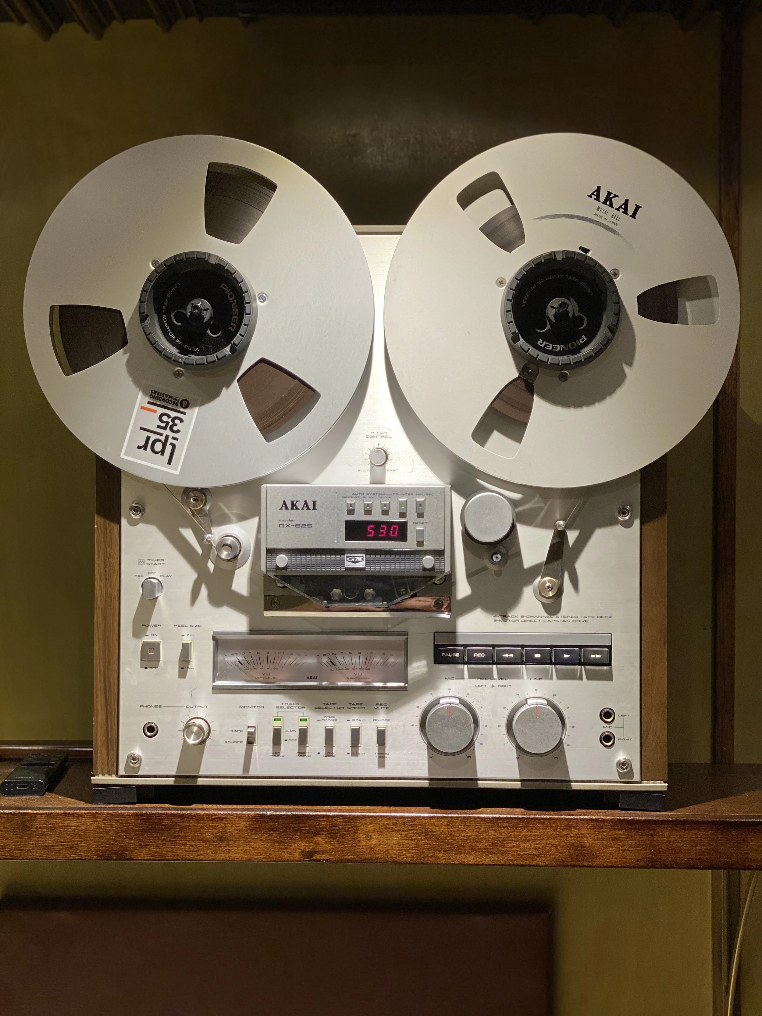 Akai reel-to-reel, still works like a charm… I’ve recorded hours of Jazz on this, and often I will just let it play.  