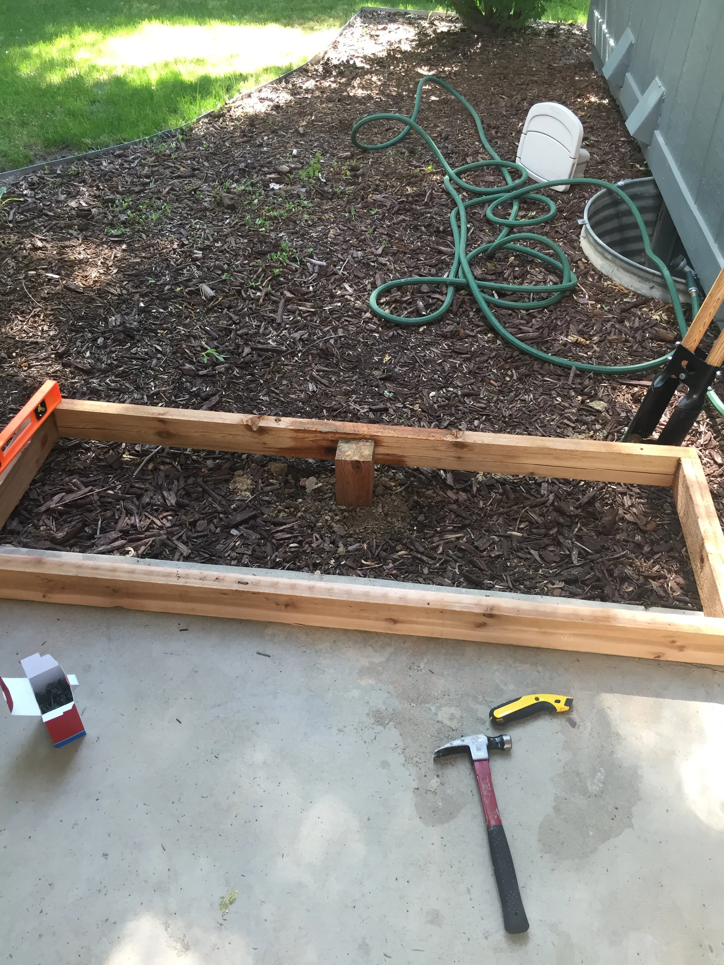 Then achoring the base to a treated 4x4 buried 24" deep.