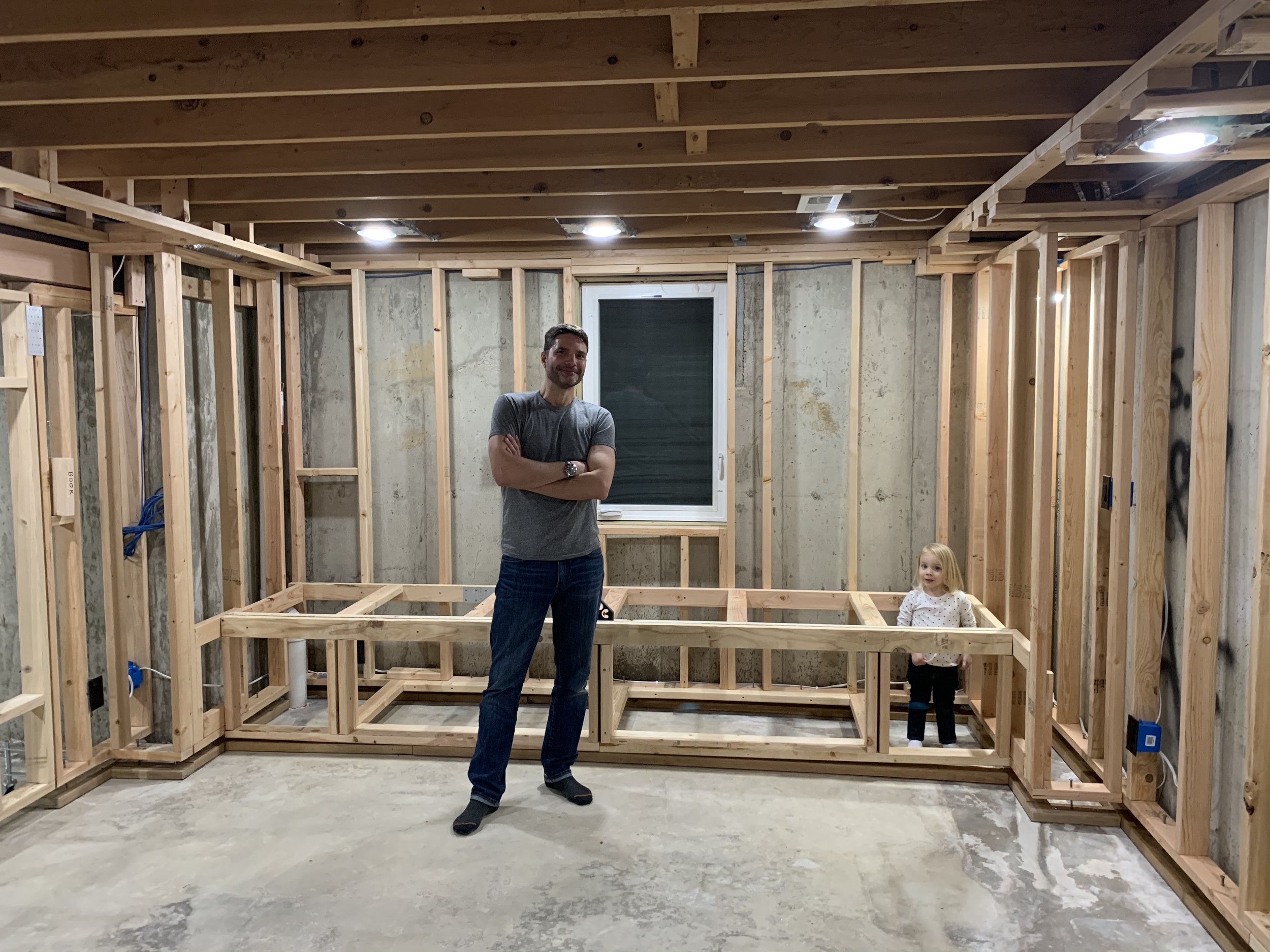 My supervisor and I finished the electrical, now it's on to the audio/video wiring, insulation, and OSB sheathing.