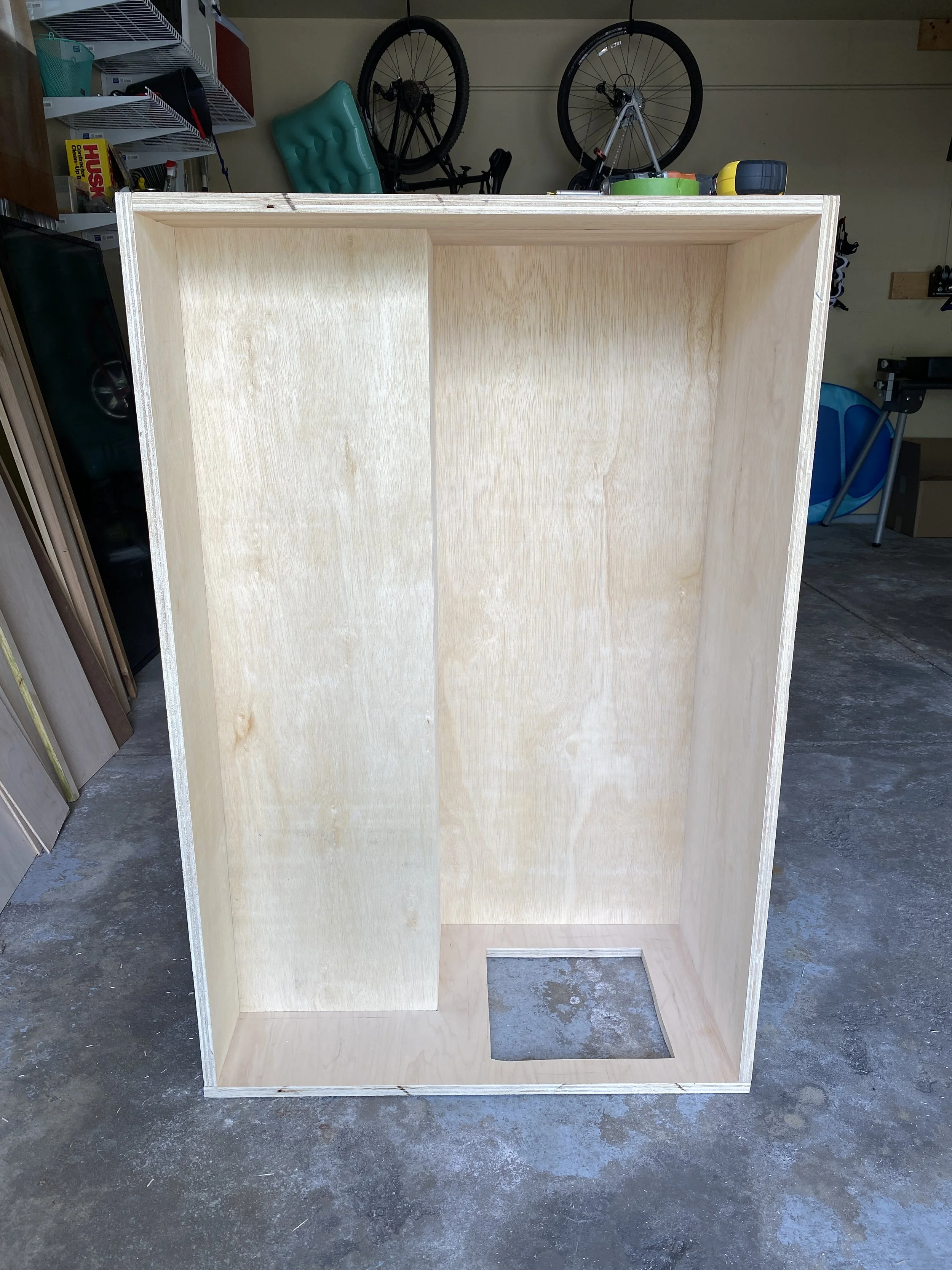 Then it was time to build the wet bar--a super important part of the project, let's be honest!