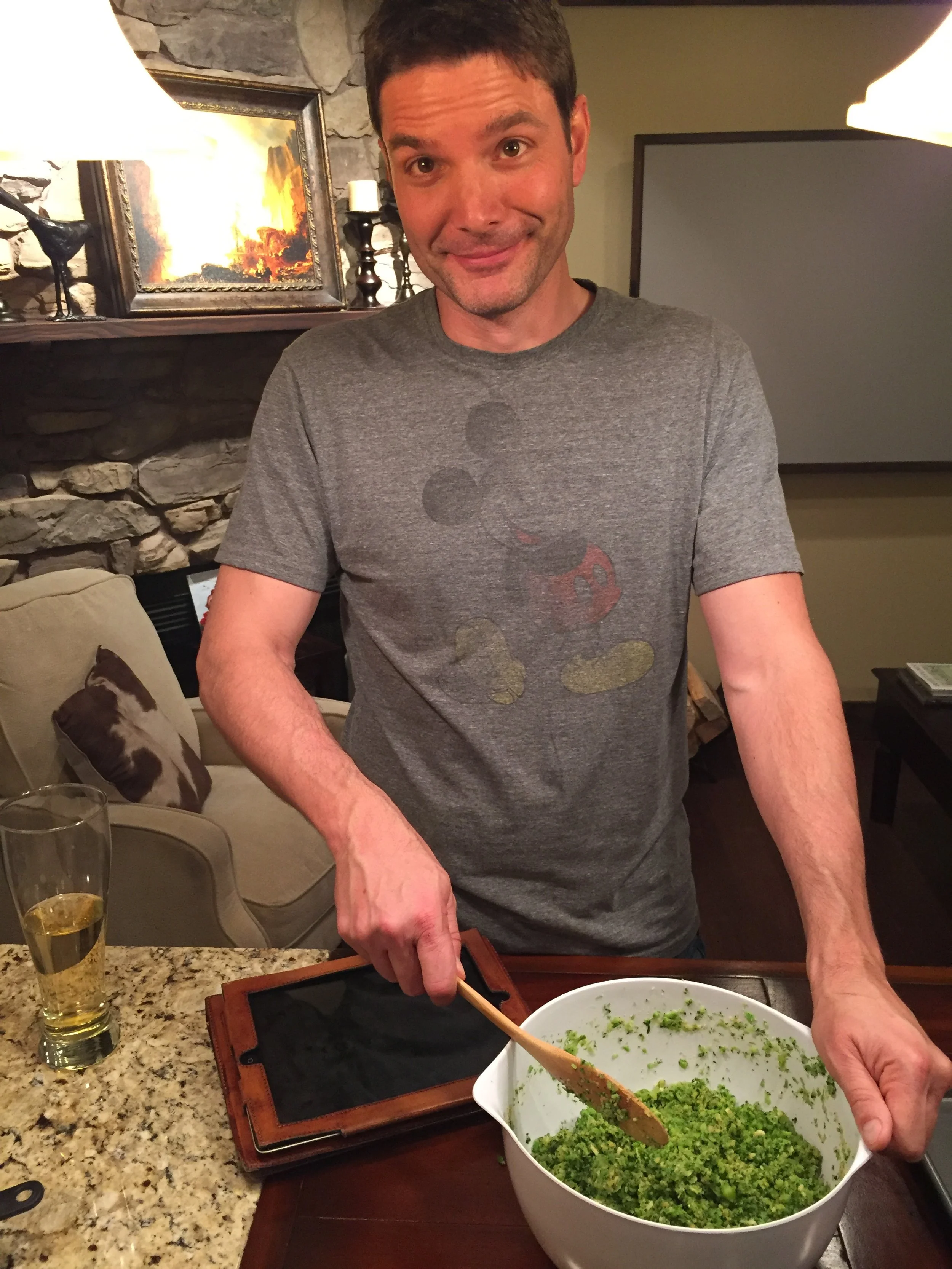 Prepping the zucchini balls... I called them that, because "squash balls" just sounded wrong... lol