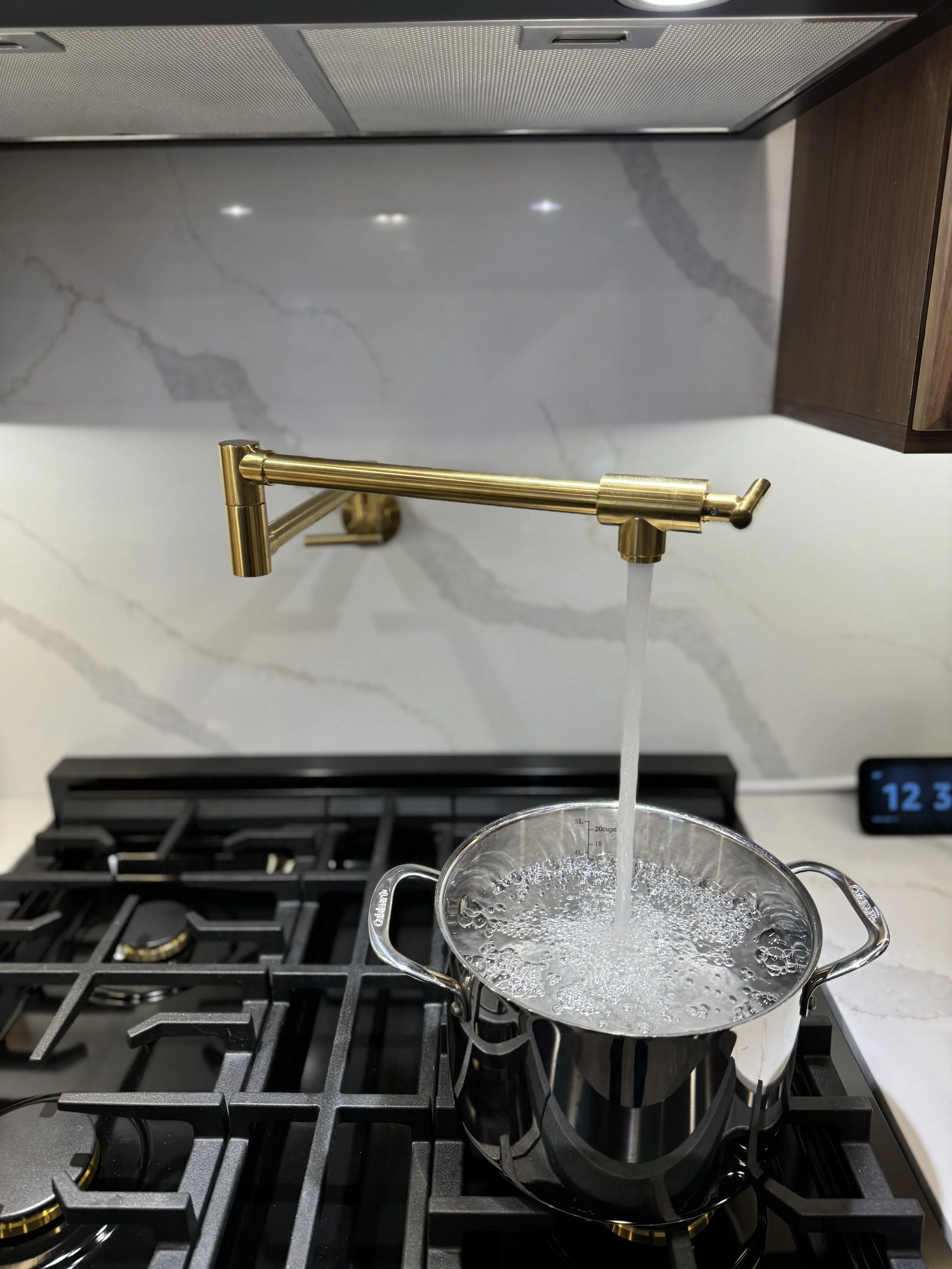 The pot filler doing its thing...