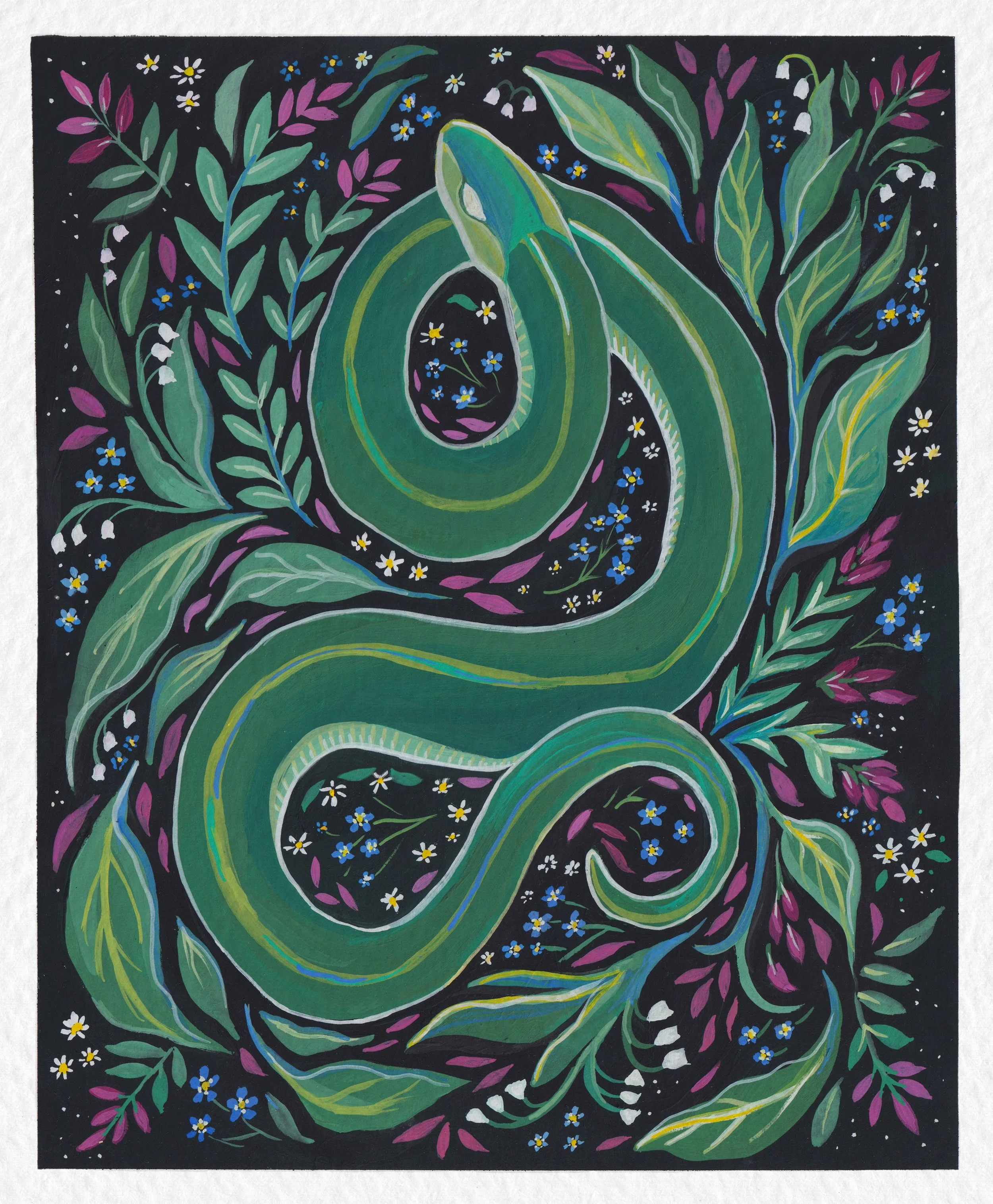 Snake Painting in Gouache