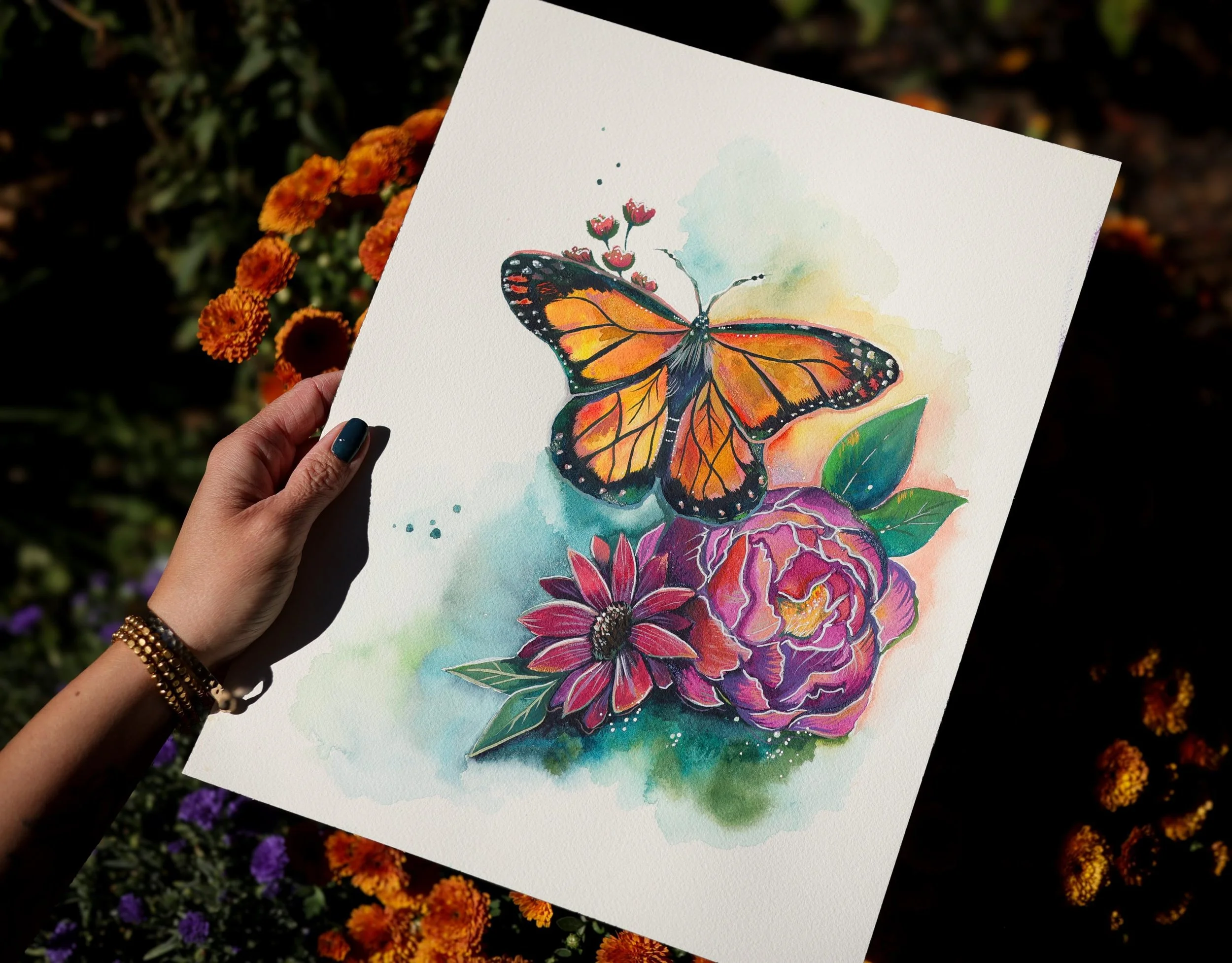Monarch and Florals
