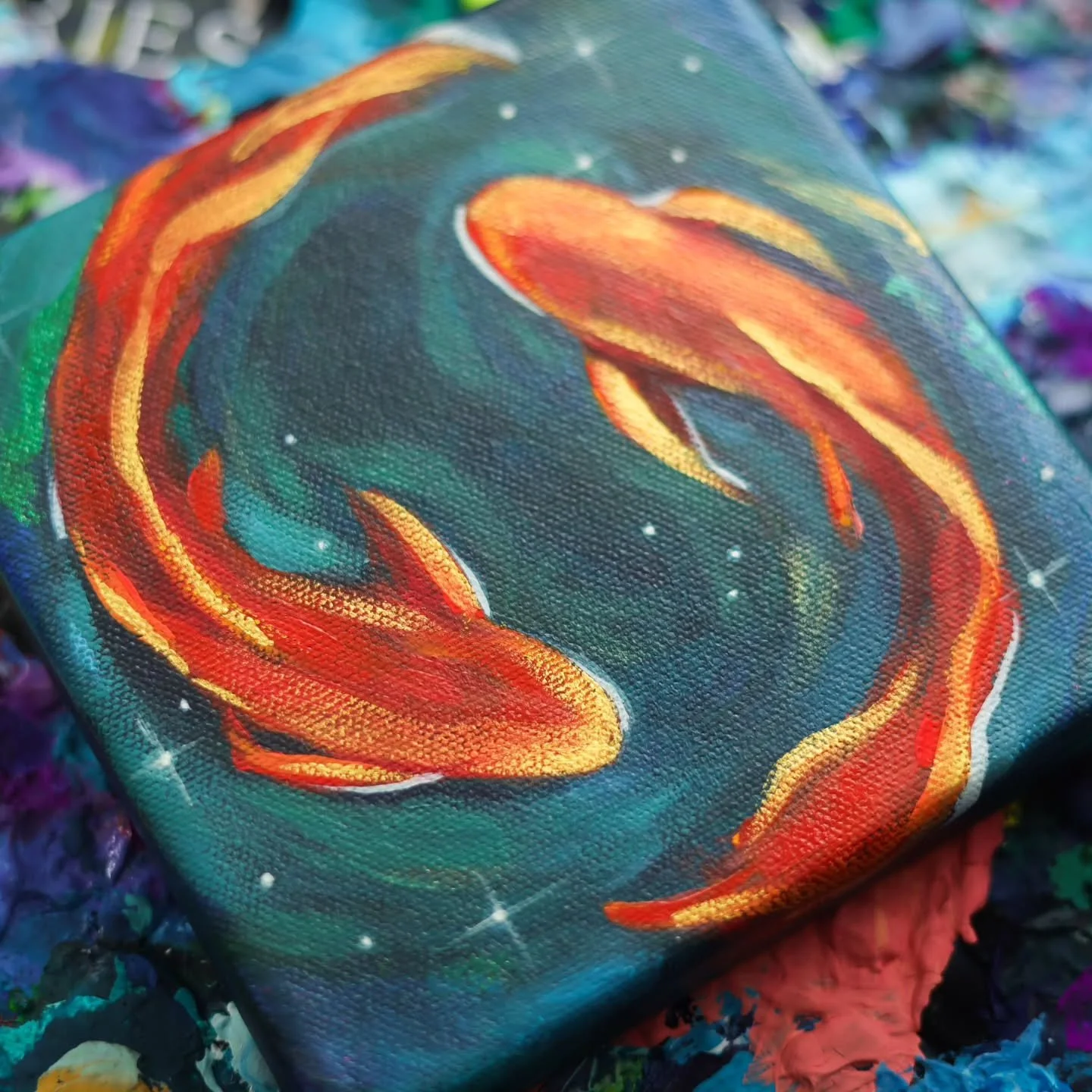 &ldquo;The koi&rsquo;s path is one of quiet perseverance, and in that quiet, lies great power.&rdquo; ~Author Unknown

Red Koi represent energy and courage. The circular motion represents harmony. ❤️
.
.

Flamin&rsquo; red, orange and gold koi swimin