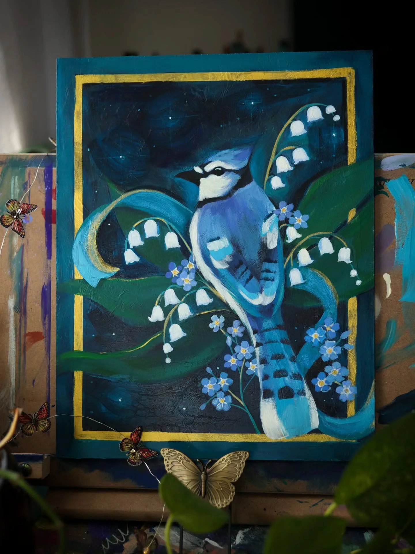 Blue Jay 💙🩵🤍

Blue Jays are one of my favorite birds! So bold, bright and not afraid to take up space, which inspires me daily!💙

Every day I watch them from my window, flying into the feeders like wrecking balls, one after another taking peanuts