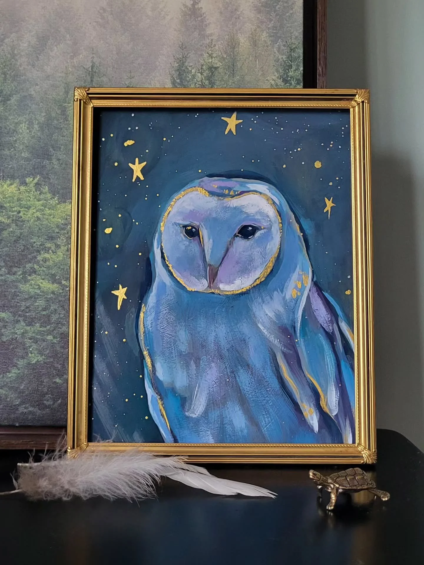 Welcome to a world of whimsy nature and magic✨️
.
.
#whimsicalartwork #naturearts #owlart #gouachepainting #secretgarden