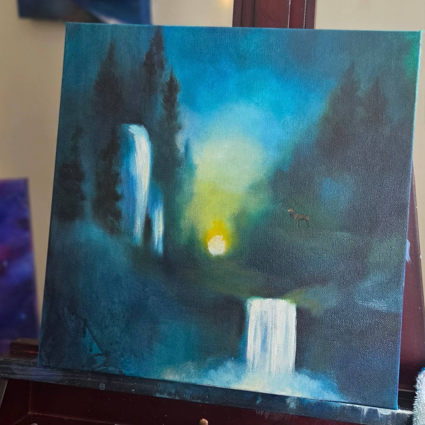 The Spirits of the Forest🦌🌲✨️

.

Love the feeling of fall upon us, even though it may not feel like it outside, I can still pretend when I'm painting🌲🍂🦌
.
More details to follow on this painting ✨️