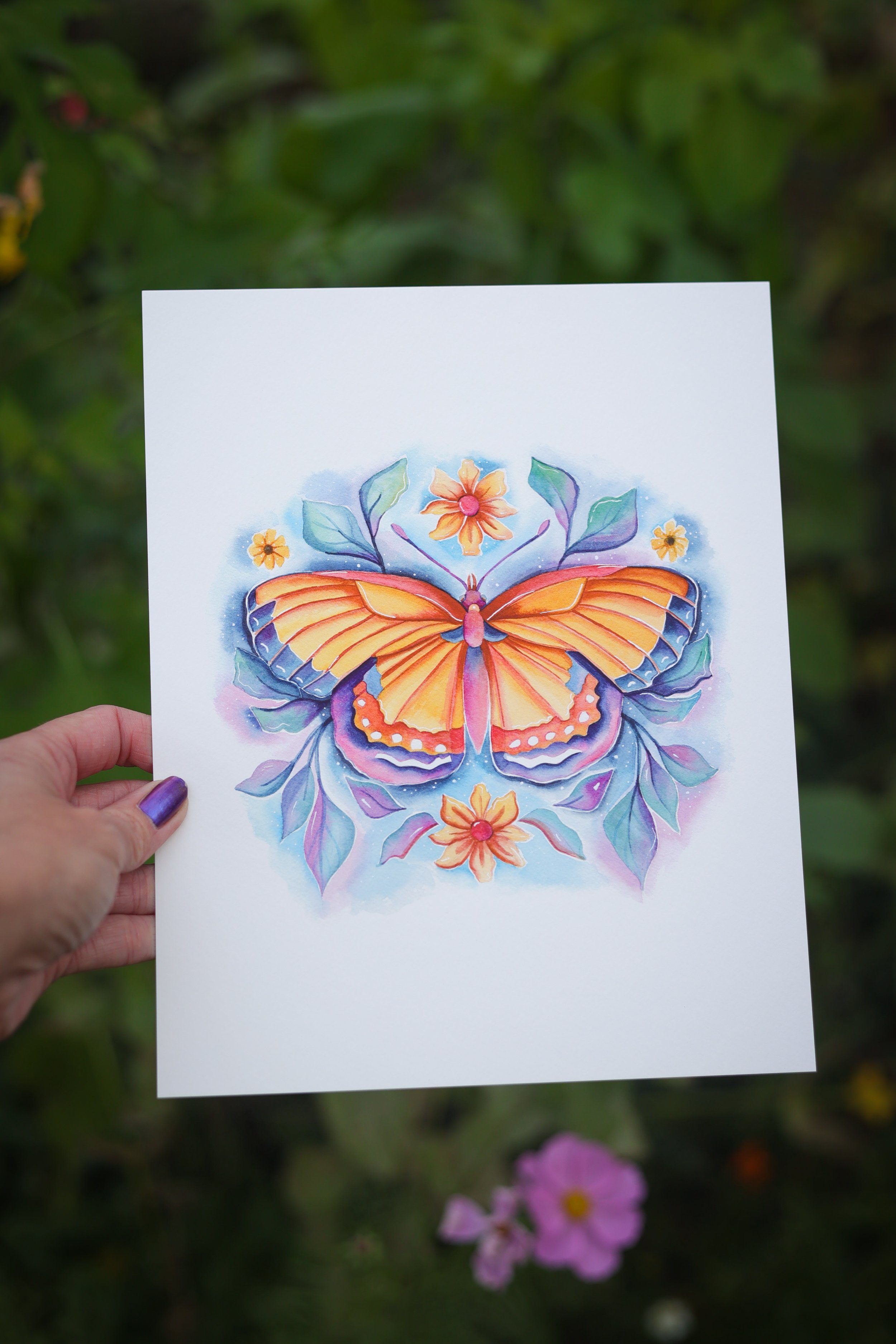 yellow butterfly art print