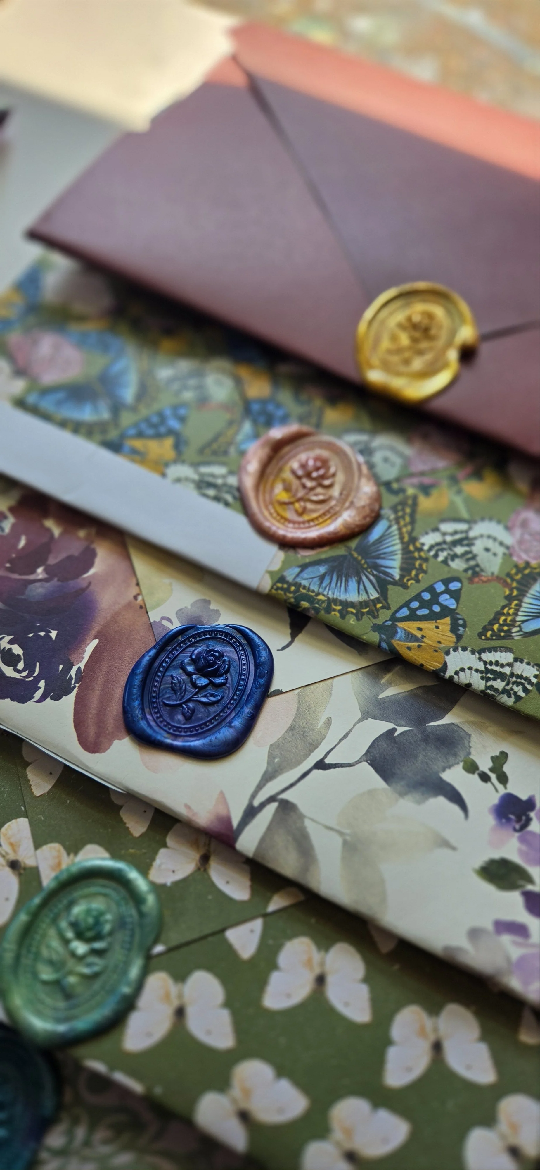 envelopes stamped with wax seals