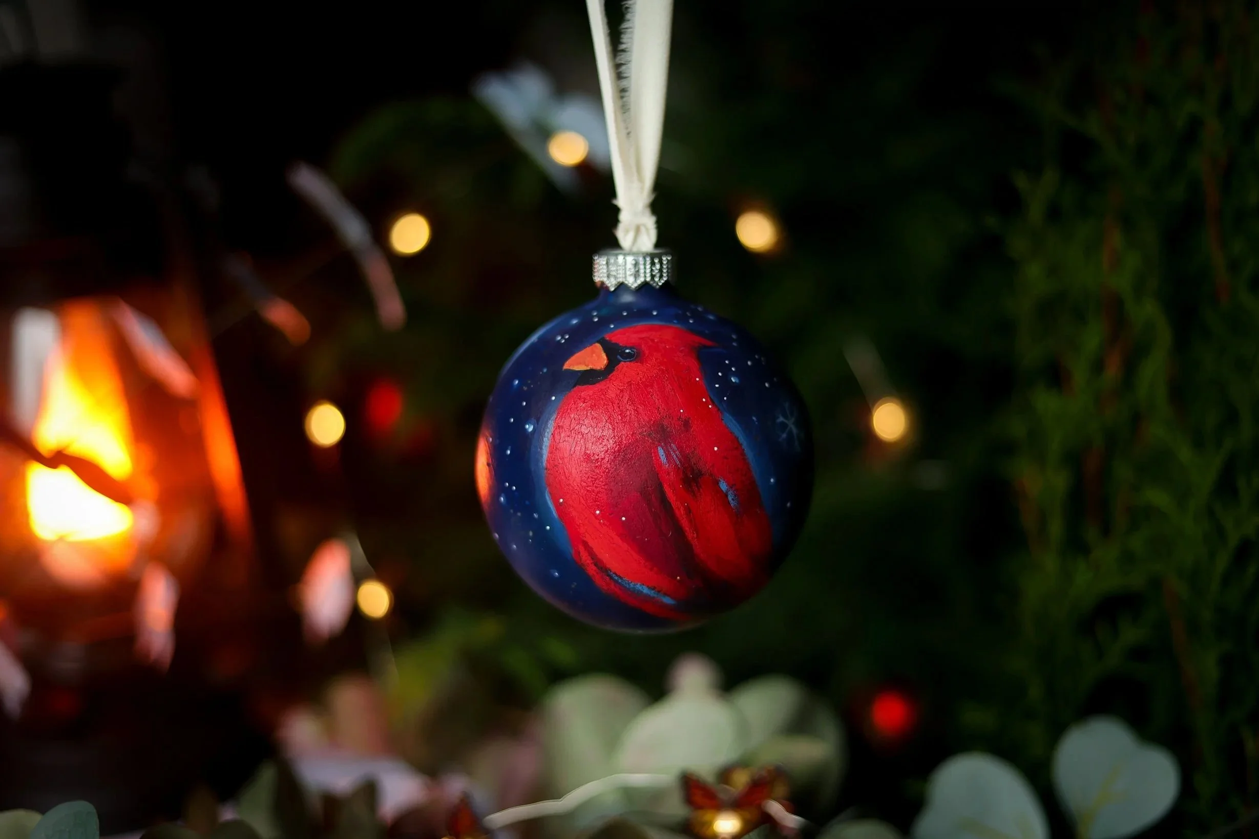 cardinal painting ornament