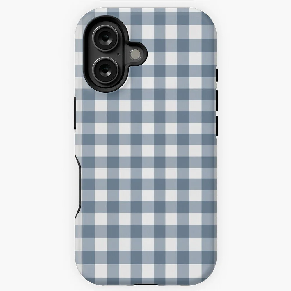 Gingham Plaid~ Dusty Blue