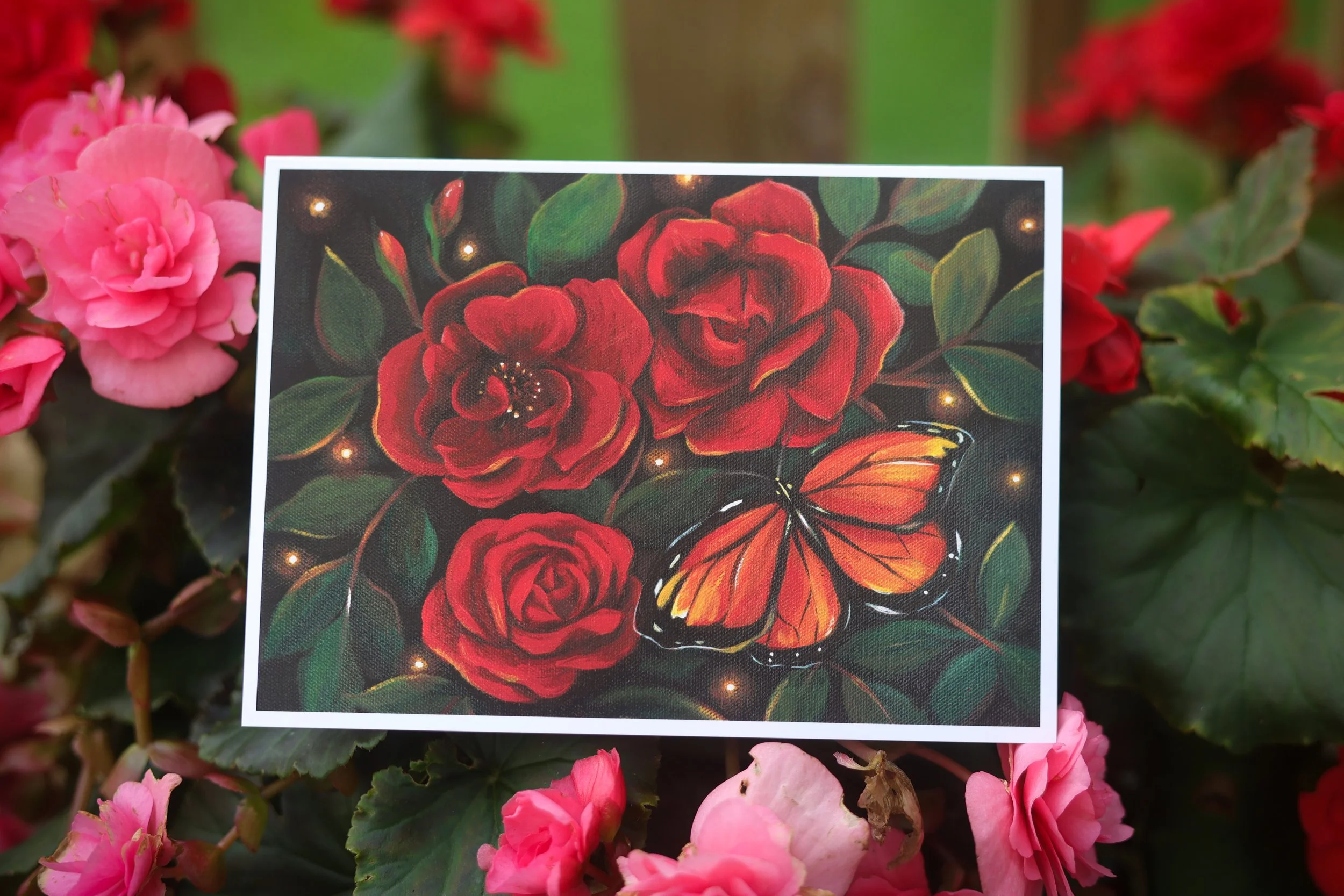 Monarch and Red Roses~The Winged Messenger