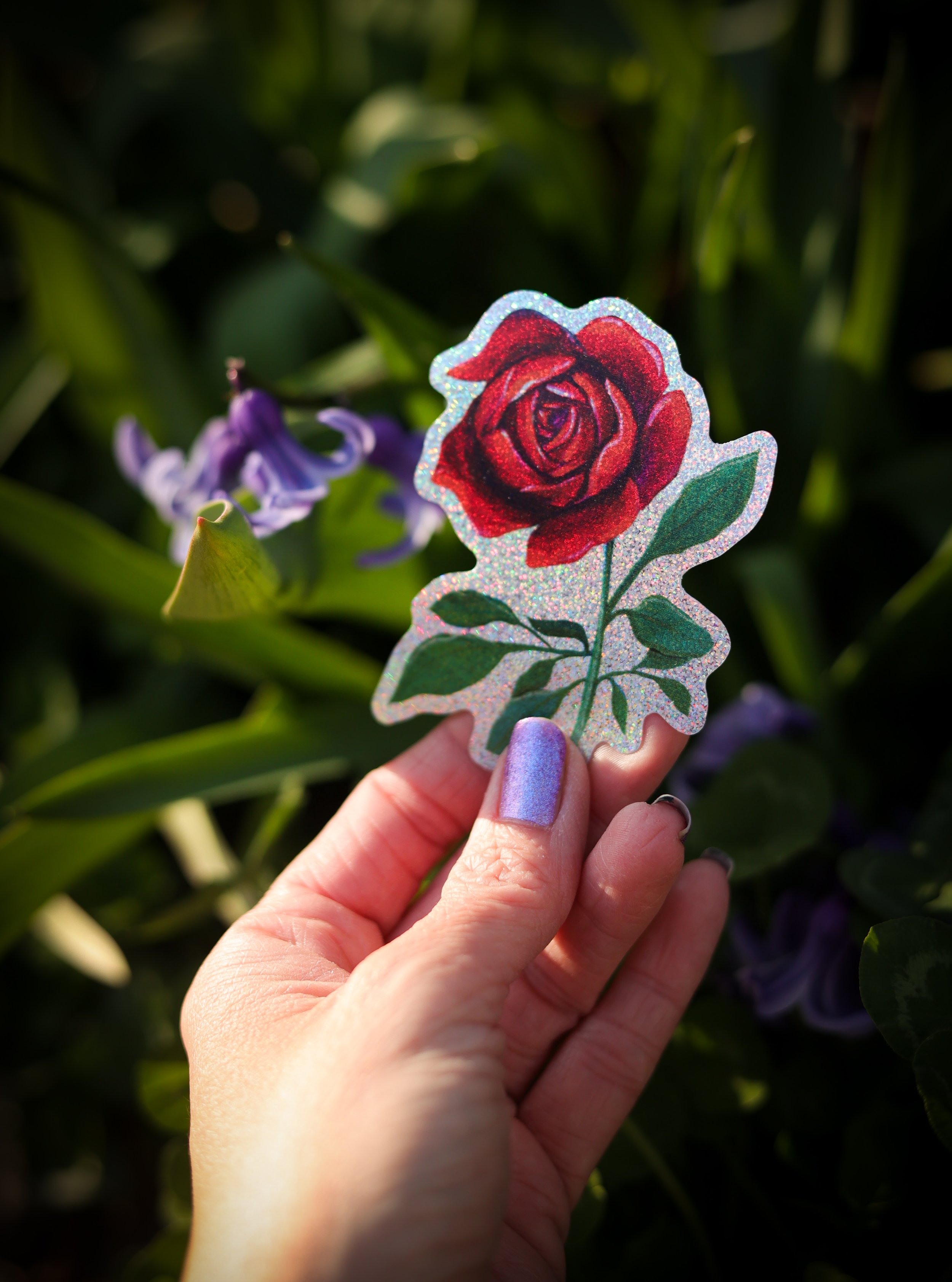 sparkle rose sticker