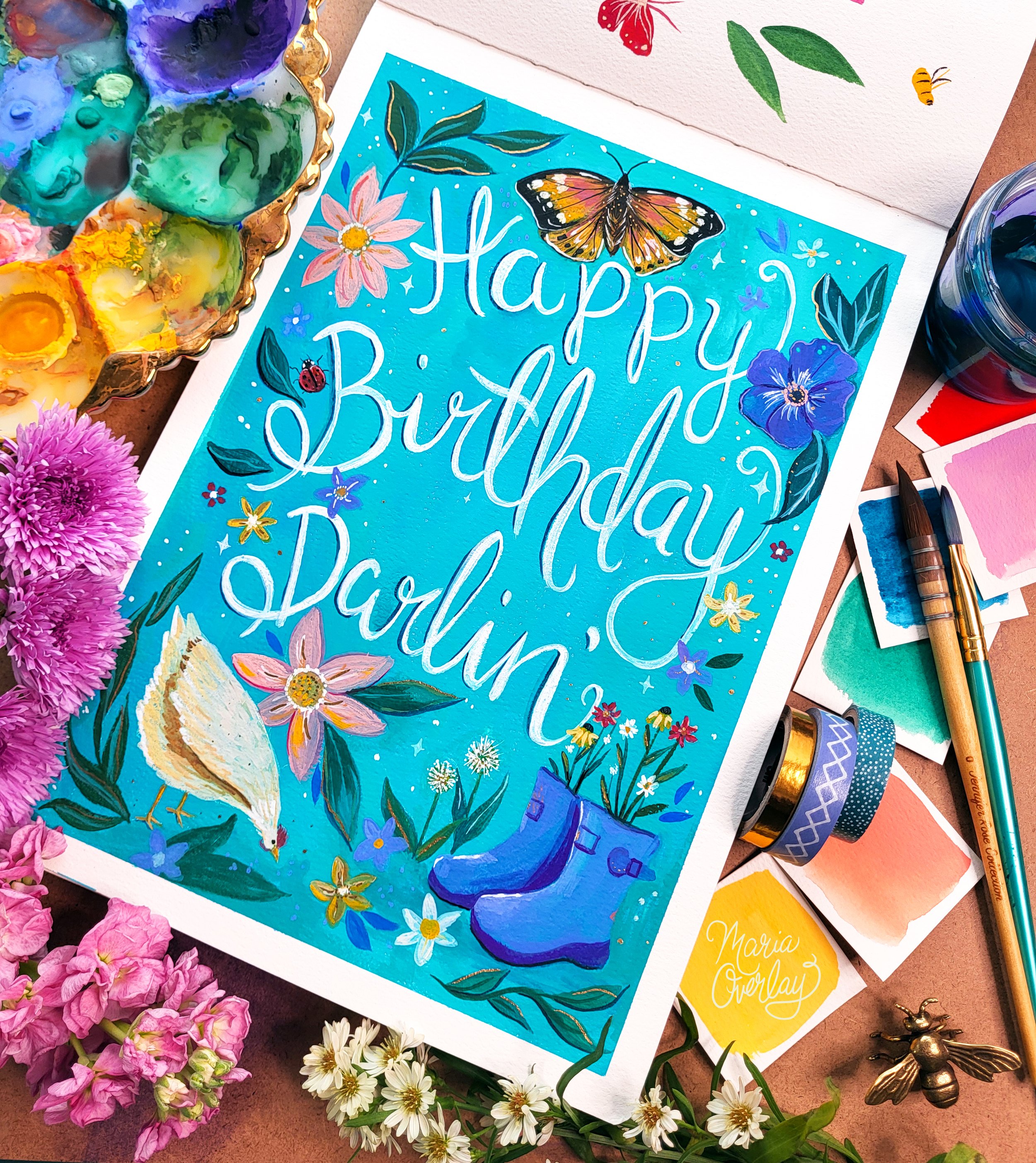 Happy Birthday Darlin' Card Design