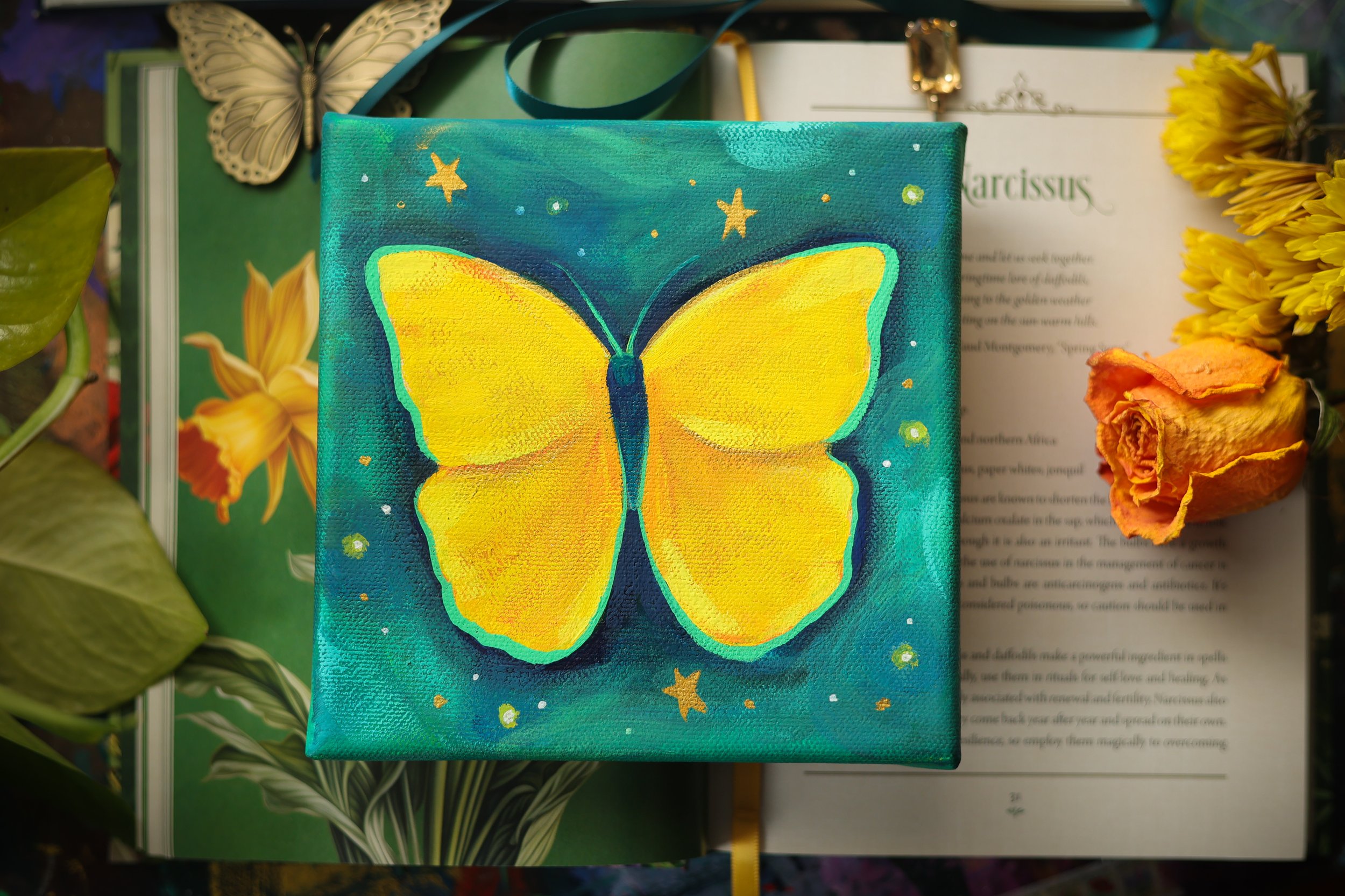 Shine Bright~ Yellow Butterfly Painting