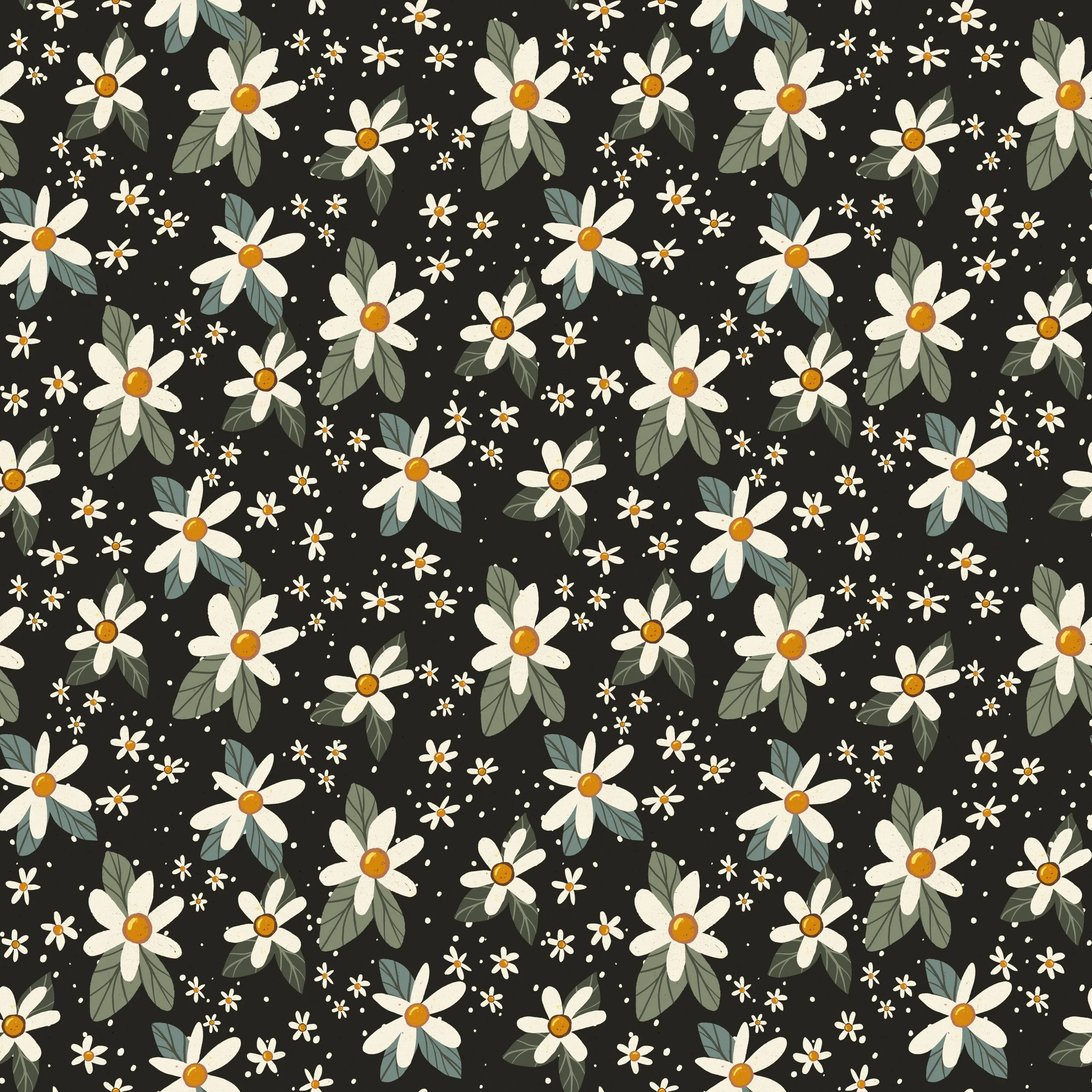 Daisies Big Pattern Charcoal.jpg